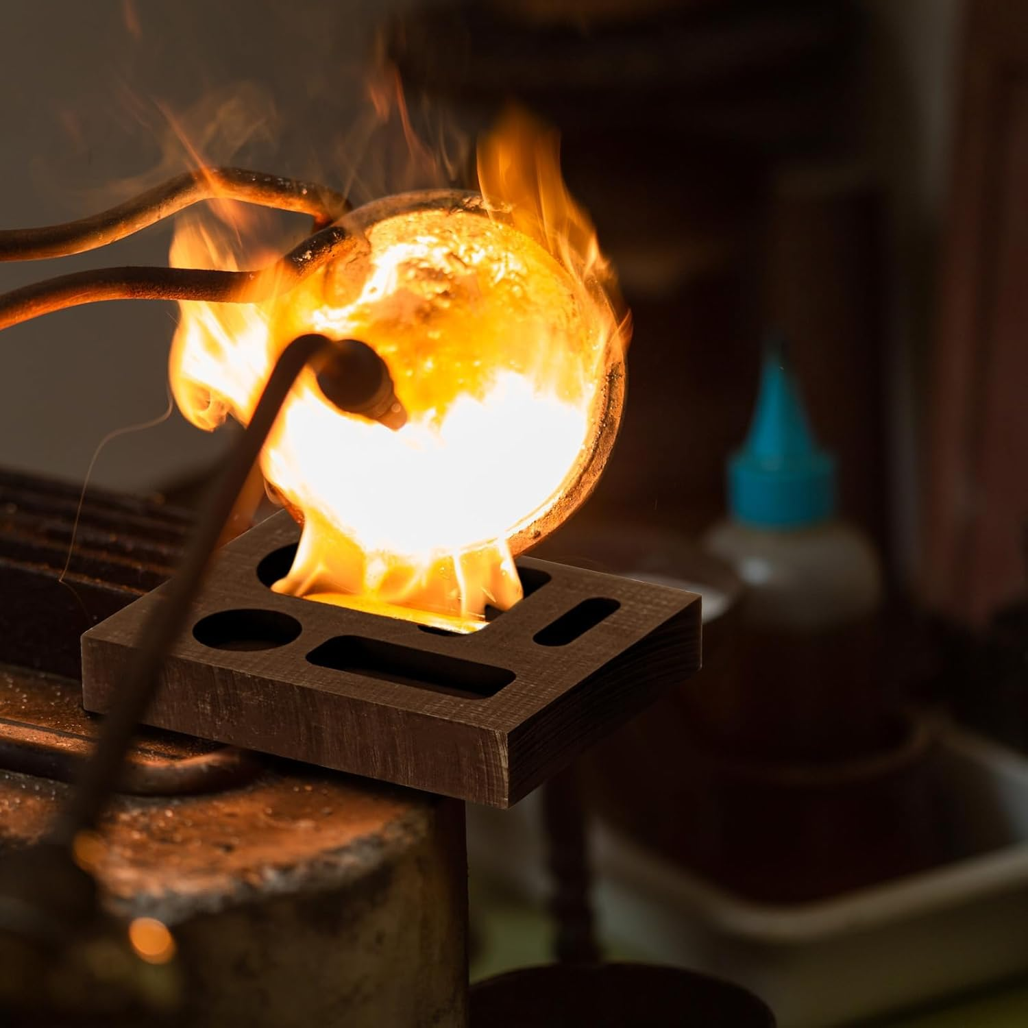 8 Pcs Graphite Crucible Ingot Mould Kit, Includes Crucible Tongs Gold Silver, and Copper Ingot Mold Stir Rod, for Metal Foundry Refining Jewelry Tool image number 4