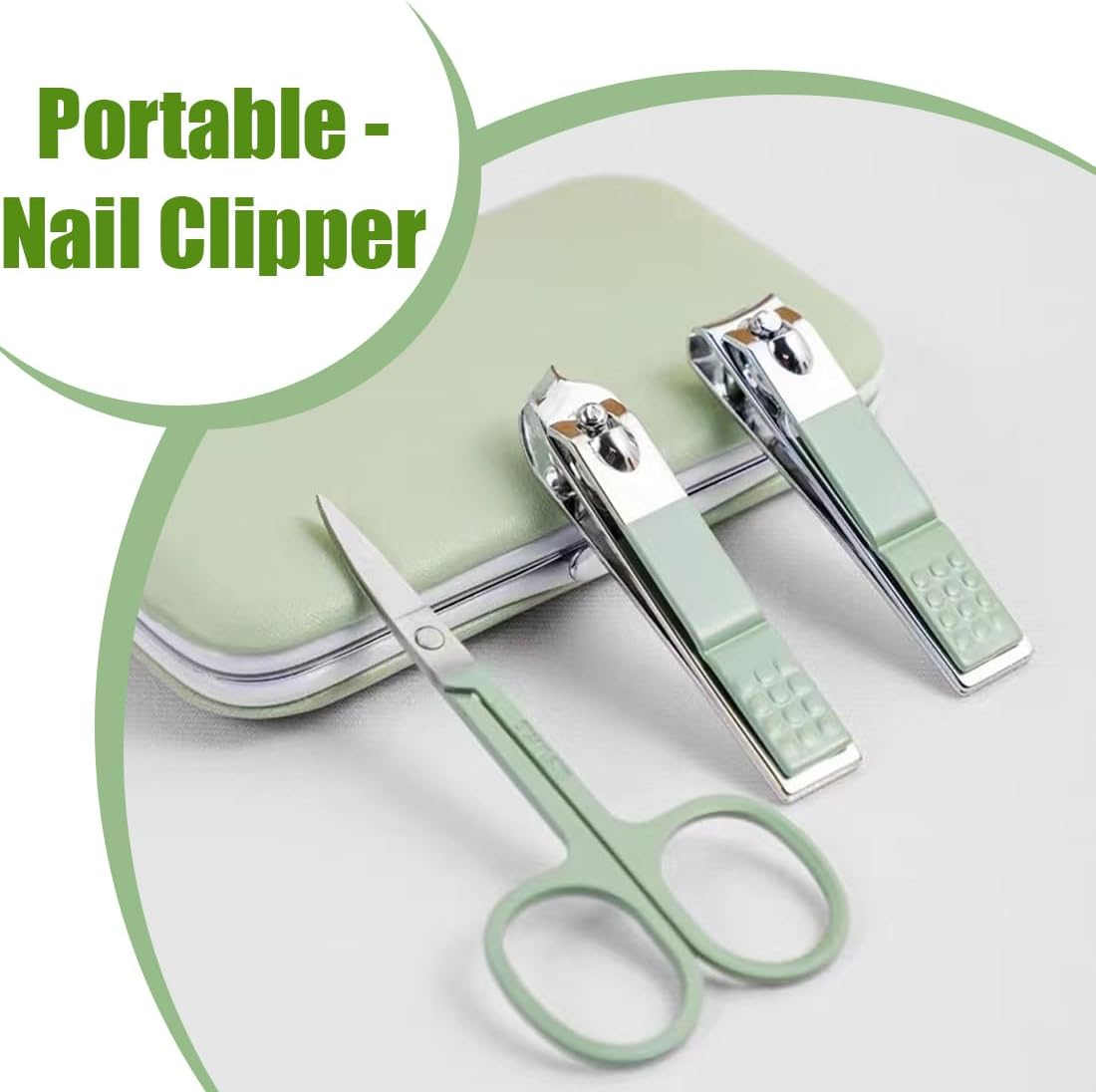 FIMWOLZ 10 Pcs Nail Clippers Set Portable 10 in 1 Manicure Set for Travel Complete Professional Nail Care Tool (Green) image number 4