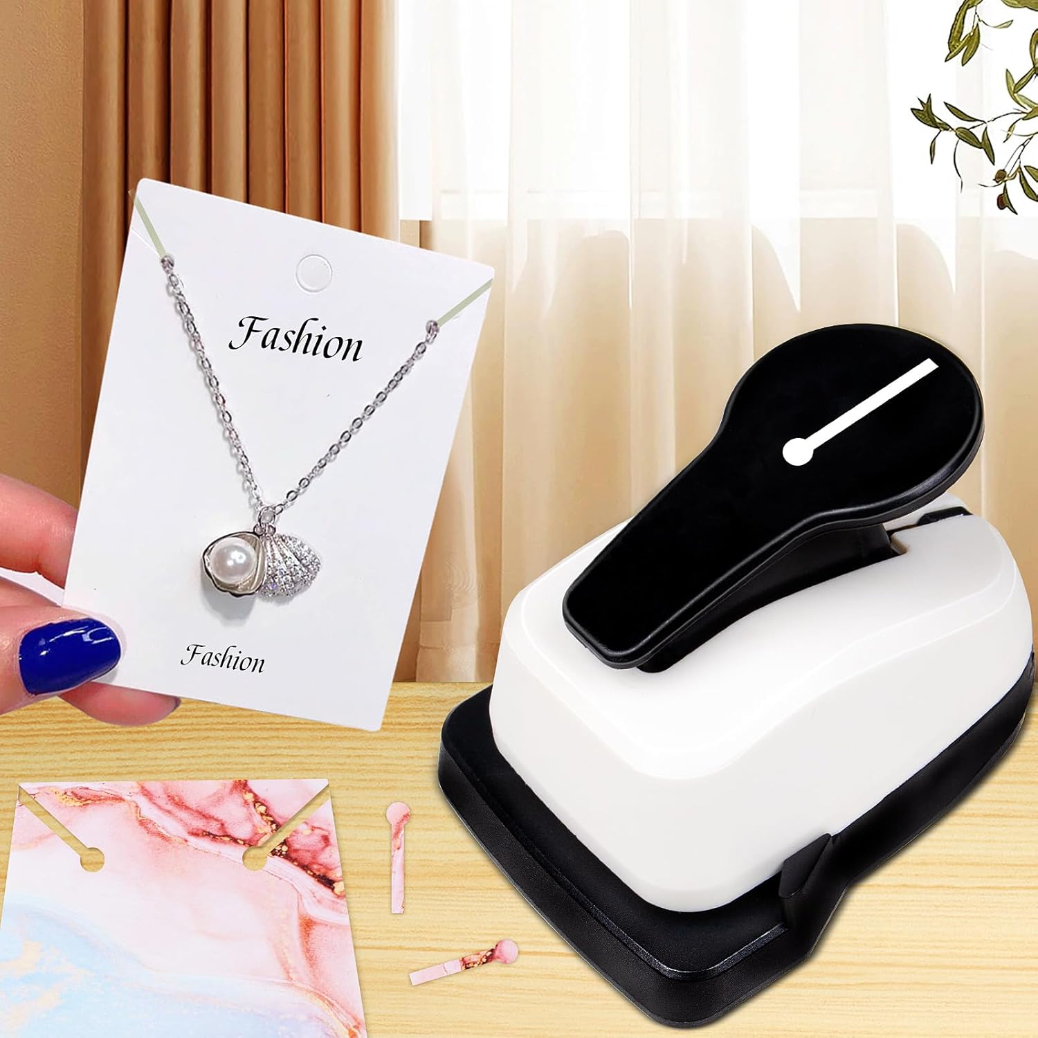 Necklace Card Punch Earring Card Punch Earring Card Tools Necklace Hole Puncher for Cards Making Necklace Paper Punch image number 2