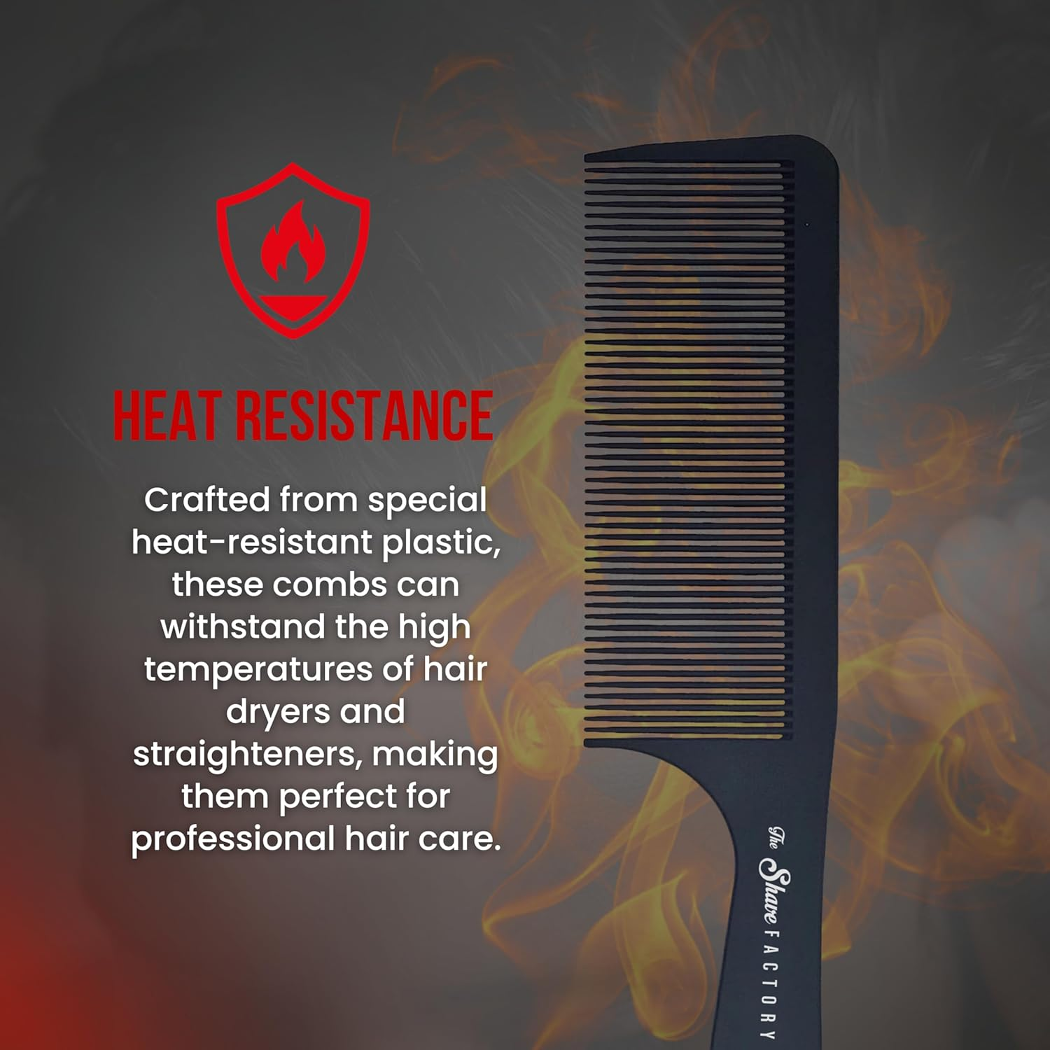 The Shave Factory Hair Comb Series - Barber Comb, Styling Comb, Hair Cutting Comb, Parting Comb, Hair Combs, Wide Tooth Comb, Wide Comb (058) image number 4