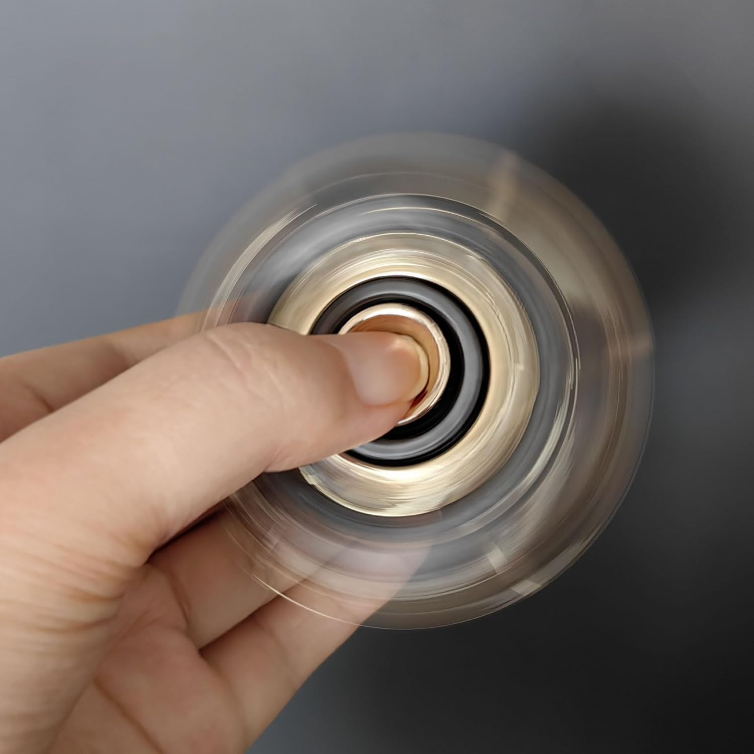 T-Conceal EDC Fidget Sliders Open Armor Spinning Topfidget Toys Stress Relief for Adults Magnetic Metal Finger Spinner Toy Gifts anti Stress Toys (Gold-Gray) - Grey image number 2