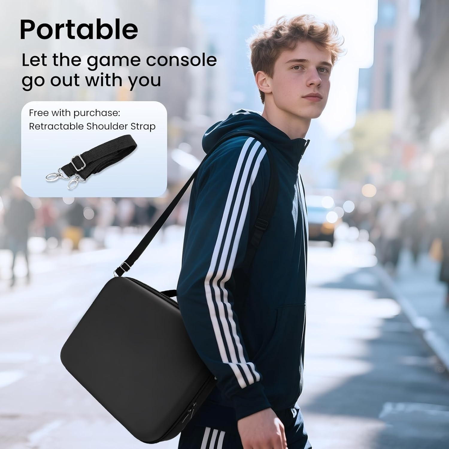 Carrying Case for Switch 2 [Black] &ndash; Large Capacity Travel Storage Bag, Compatible with 2025 Switch Model, Shockproof Waterproof EVA Hard Shell, Lightweight with Handle Strap for Console & Accessories image number 2