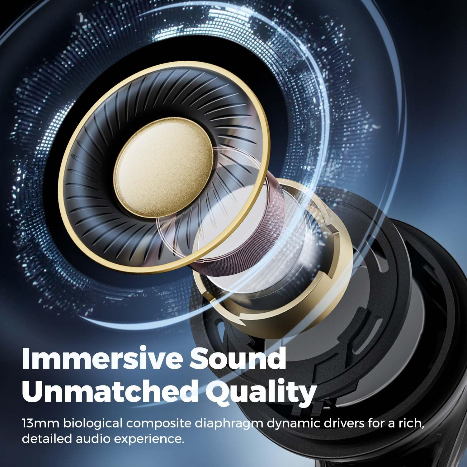 Wireless Earbuds, Soundpeats Clear Pods Bluetooth 5.3 Headphones, 13Mm Drives for Stereo Sound Earphones with 40H Playtime, Dual Mic with ENC for Clear Calls, Game Mode, App Control -Transparent - White image number 6