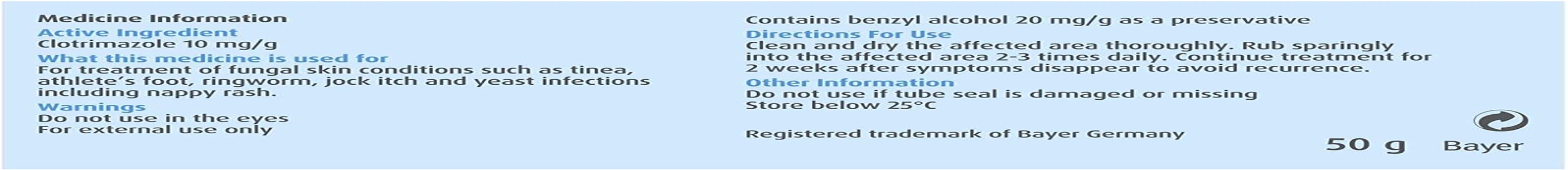 Canesten Clotrimazole Anti-Fungal Cream 50G