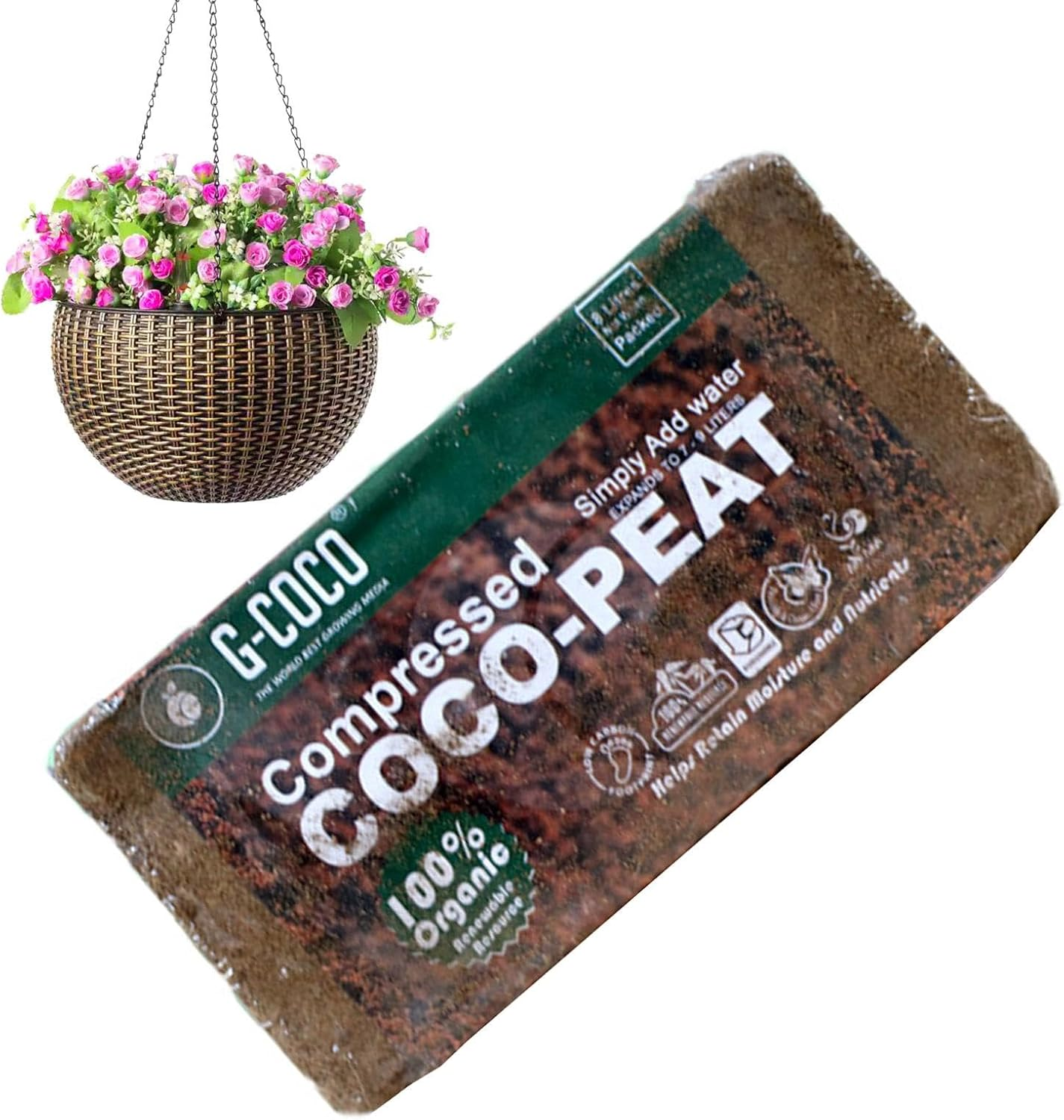 Organic Coco Coir - Organic Coco Coir Chips with Low EC and PH Balance | High Expansion Plant Soil, Natural Coconuts Fiber, Gardening Supplies for Flowers Vegetable image number 2