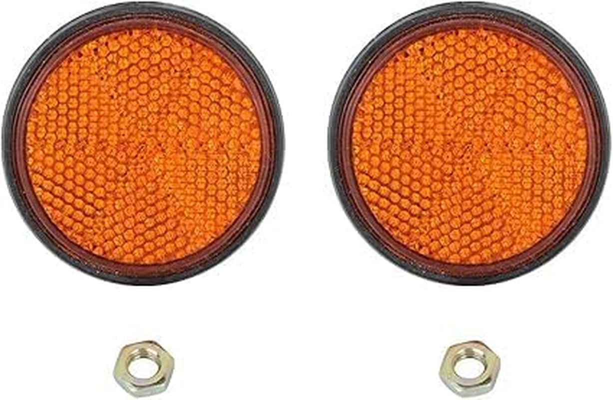 Crovakeu 2 Pcs round Red Reflector - Universal for Motorcycle, Trucks, Buses & Atvs | Durable PMMA Material, High Visibility Safety Accessory image number 2