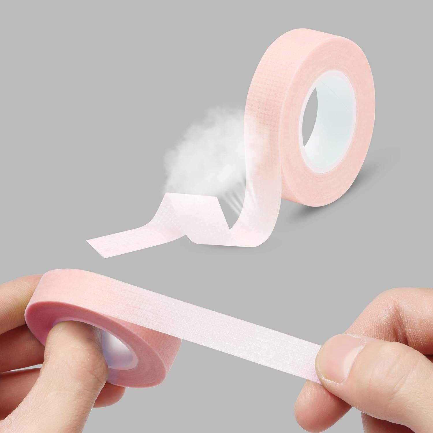 Beauty7 Eyelash Extension Tapes - 6 Rolls for Individual Lash Grafting, Breathable Adhesive Fabric under Eye Tape for Extensions Supplies (Pink) image number 2