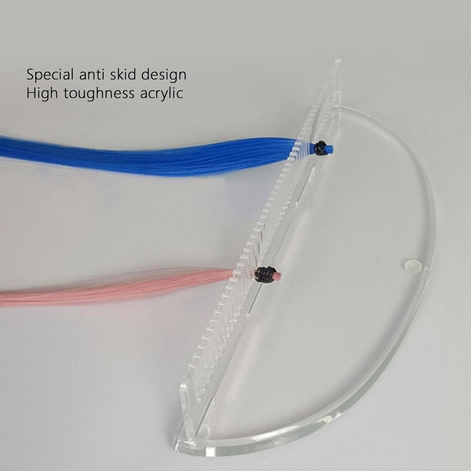 Hair Extension Holder, Portable Hair Extension Hanger, Reusable Hairpiece Storage Rack for Washing Drying Coloring Styling Weaving (Transparent) image number 1