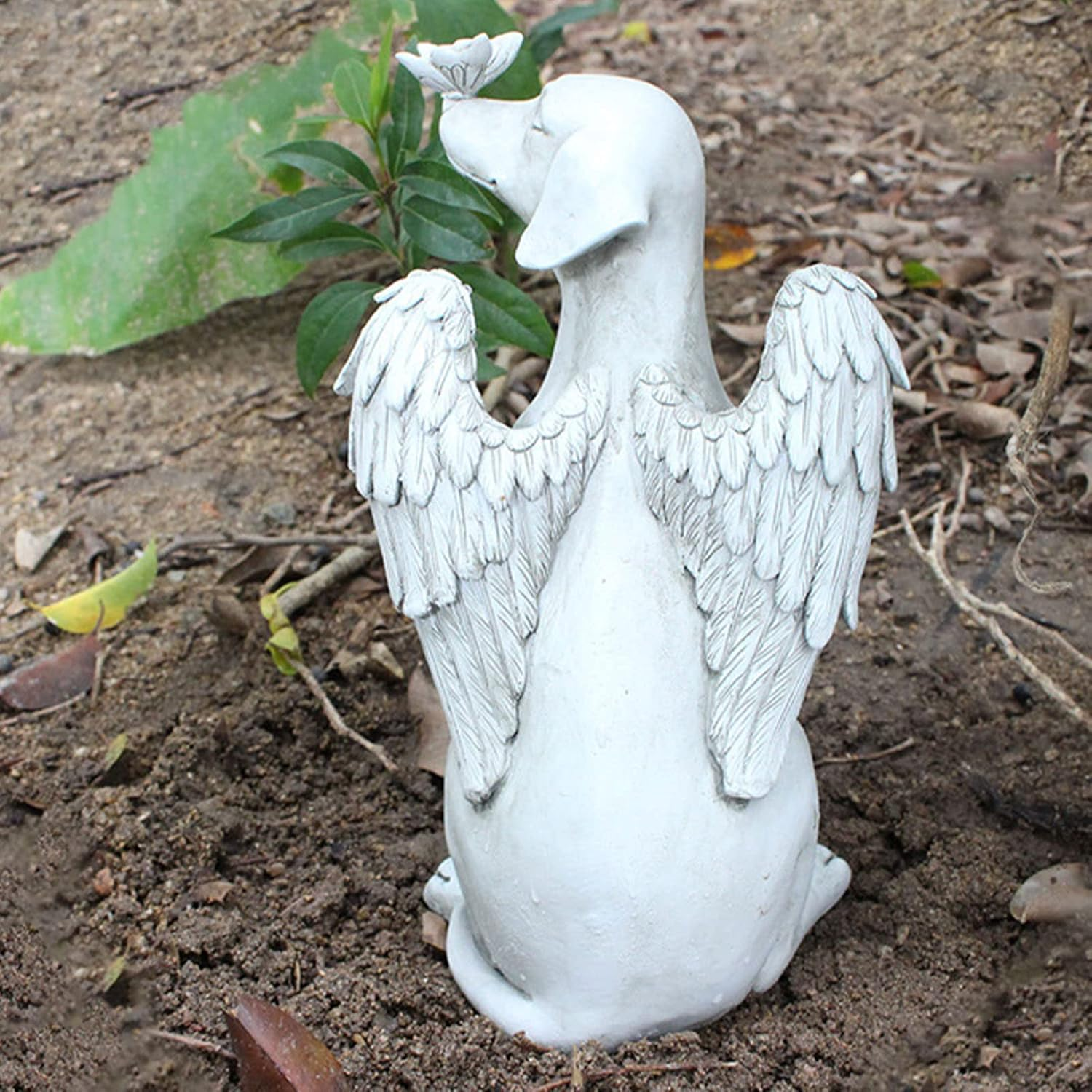 Angel Dog Memorial Statue,Hand Carved Vivid and Exquisite Synthetic Resin Pet Memorial Stone Suitable for Outdoor Gardens image number 4