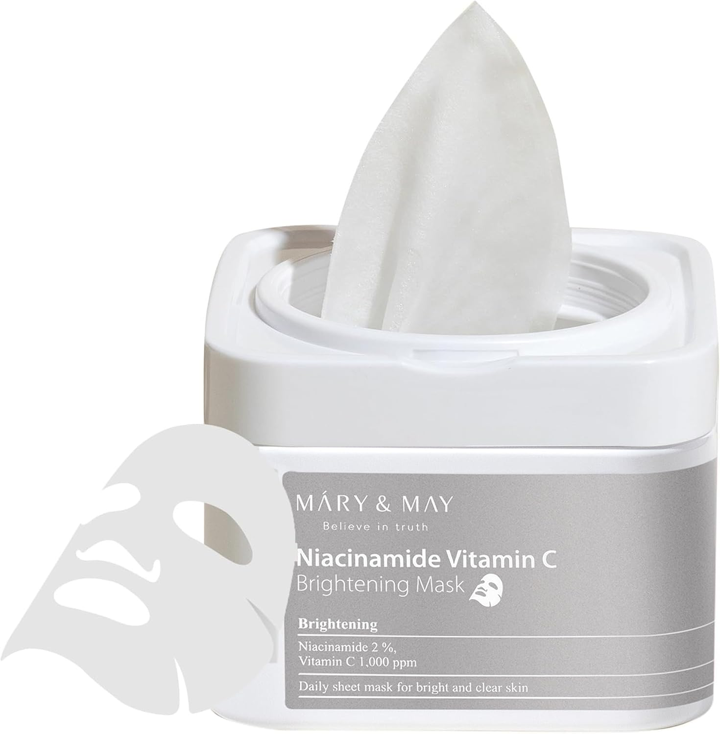 Mary and May Niacinamide Vitamin C Brightening Mask Sheet 30-Pieces