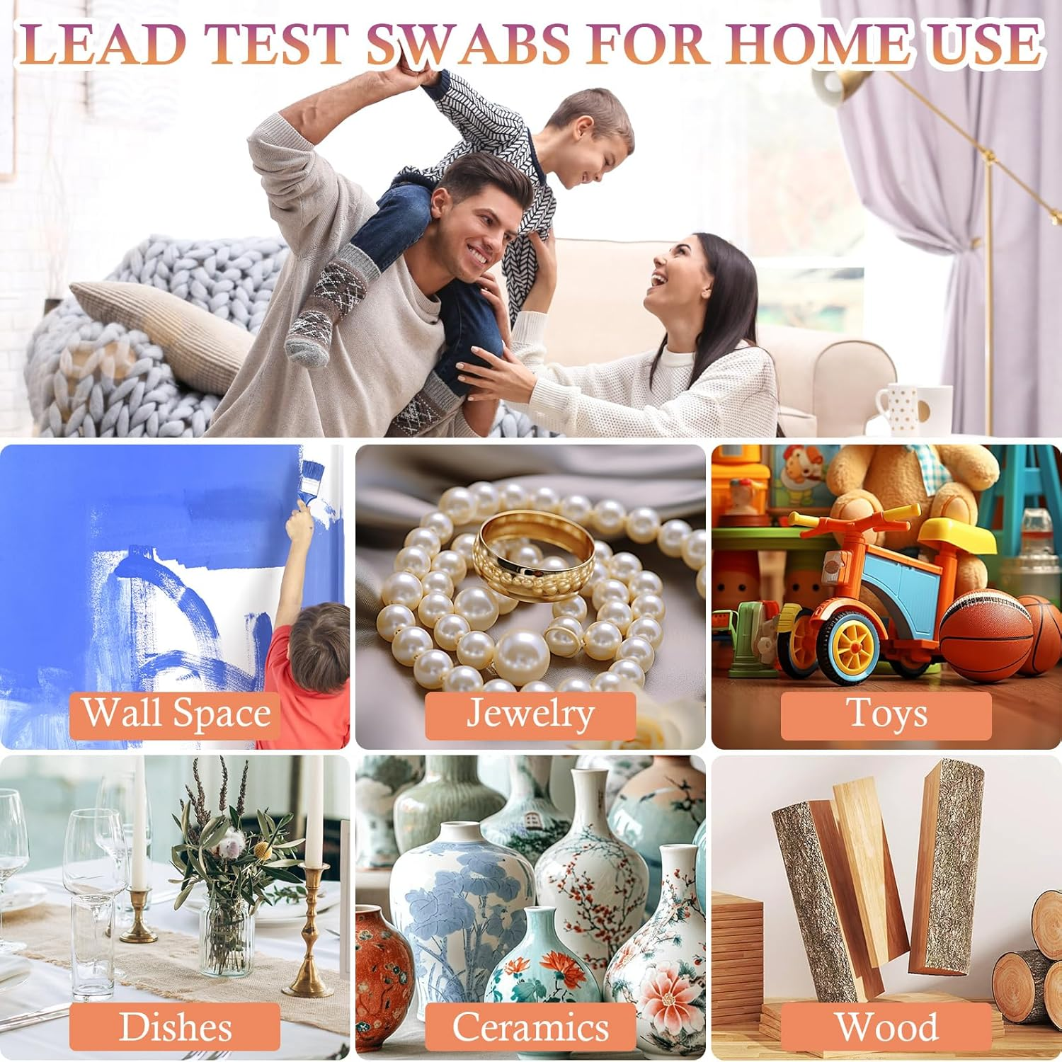 Dirvin Lead Test Kit, 30-Second Instant Results, Home Use Lead Paint Test Kit Suitable for All Painted Surfaces-Metal, Jewelry, Toys, Dishes, Ceramics, Wood (60 Pcs) image number 2