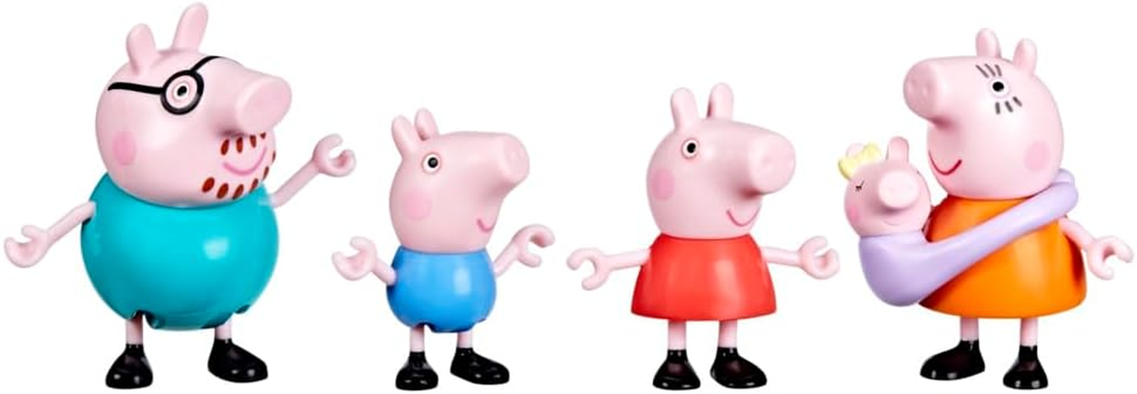 Peppa Pig Peppa'S Family of Five with Baby Evie, Poseable Figures Hold Hands, Preschool Toys for Girls and Boys 3 and Up image number 5