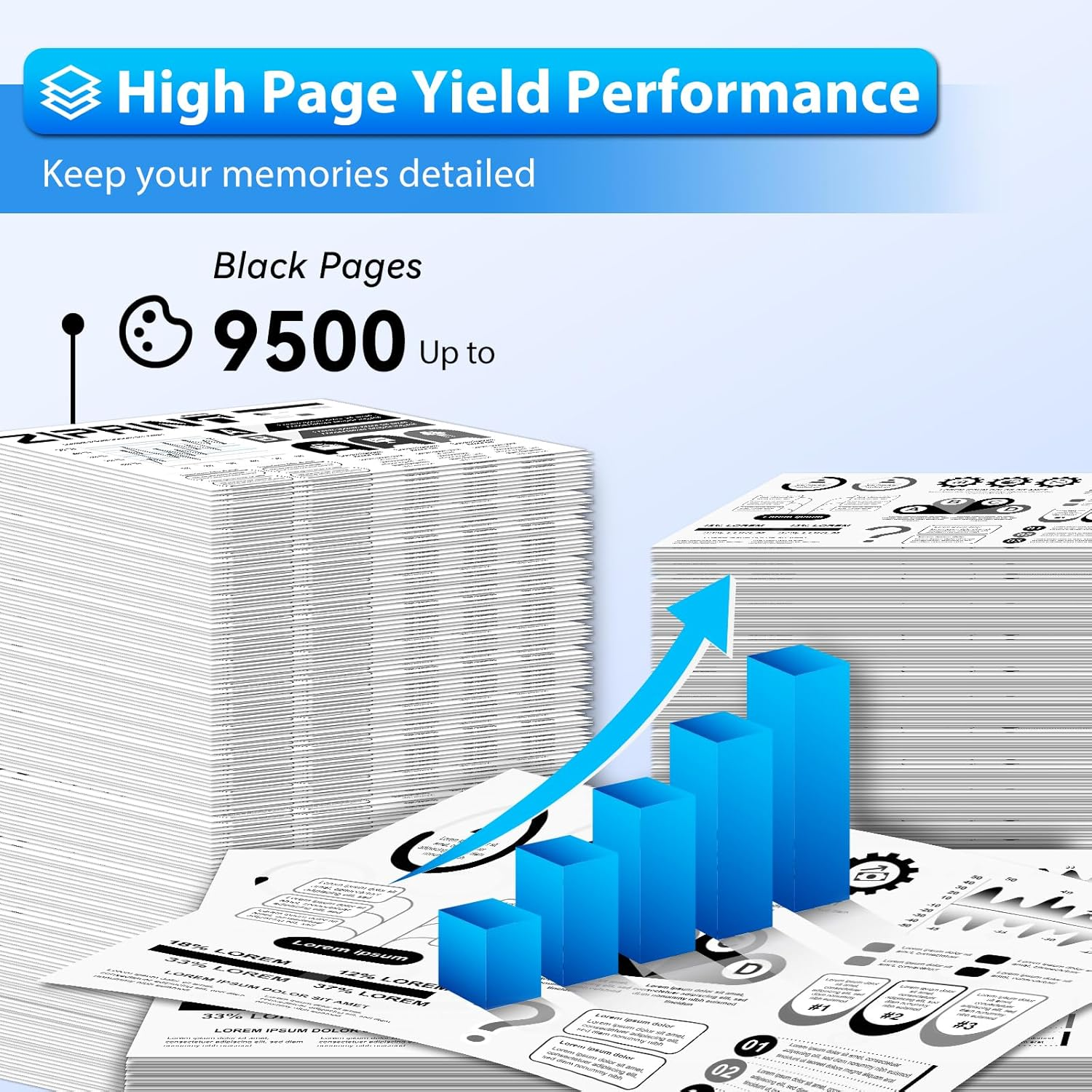 ZIPRINT 148X Black High Yield Toner Cartridge (With Chip) Compatible Replacement for HP 148X 148A W1480X W1480A for Laserjet Pro MFP 4101Fdw 4101Fdn 4001Dw 4001Dn 4001N (2 Pack) - 148X Toner Cartridge 2 Black image number 3