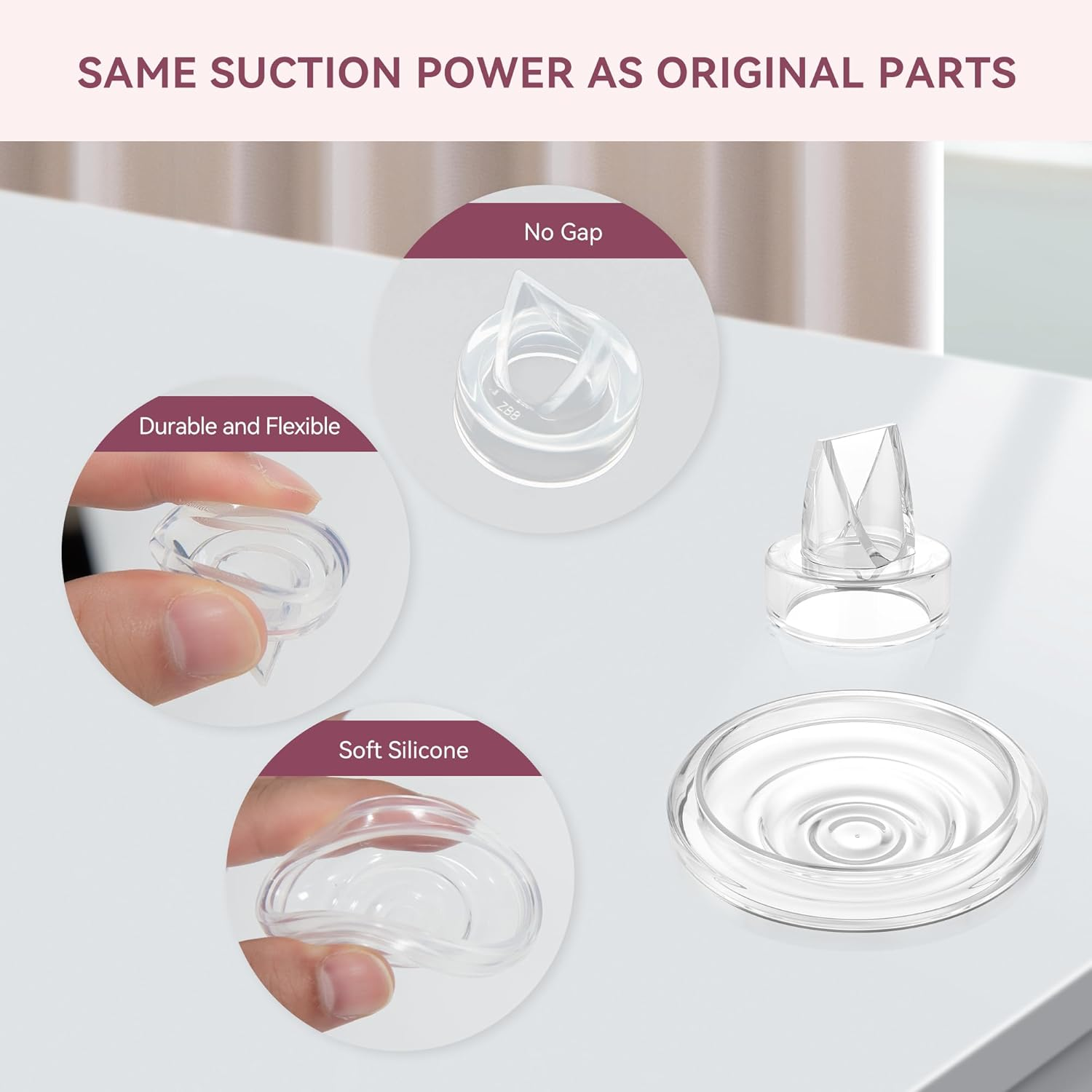 TOVVILD S9 Pro / S12 Pro / S9 / S12 Duckbill Valve Silicone Diaphragm, Compatible with Momcozy Breastpump, Replacement Parts Accessories image number 3