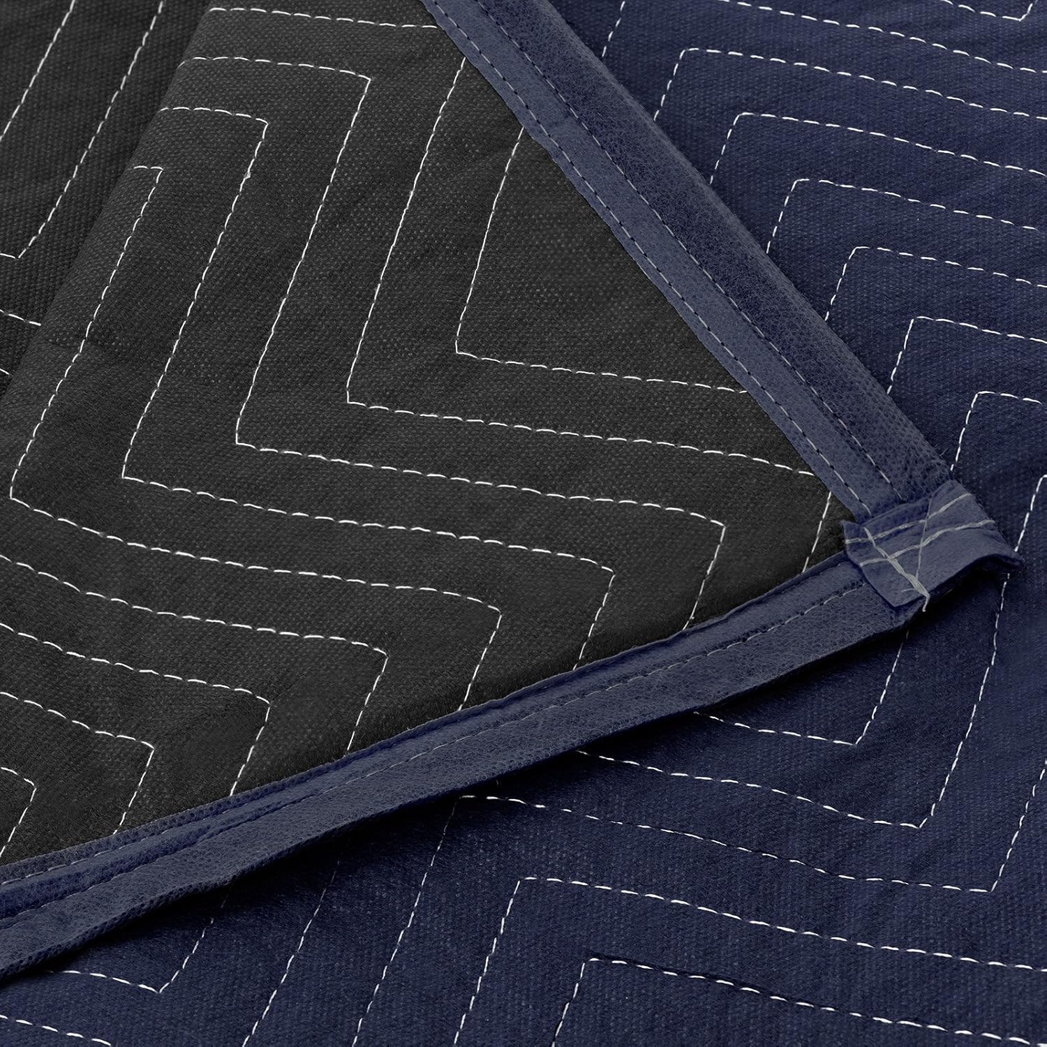 Sure-Max Moving & Packing Blanket - Pro Economy - 80" X 72" (35 Lb/Dz Weight) - Professional Quilted Shipping Furniture Pad Navy Blue and Black, BLANKET-P35_1 image number 2