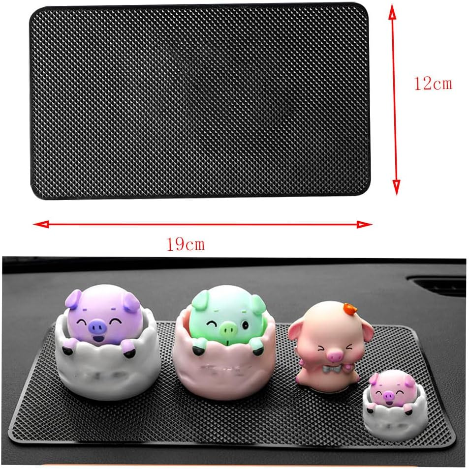 2 Pack Non-Slip Mat for Car, Anti-Slip Pads, Silicone Gel Mat for Cellphone Ornaments Fixed Center Console Grid Holds Cell Sunglasses, Keys, Coins, Phones (Black) image number 2