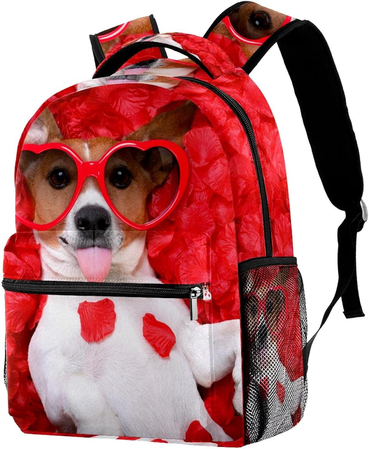 Russell Dog Sticking Out Tongue Wearing Sunglasses Backpack Students Shoulder Bags Travel Bag College School Tote Backpacks image number 1
