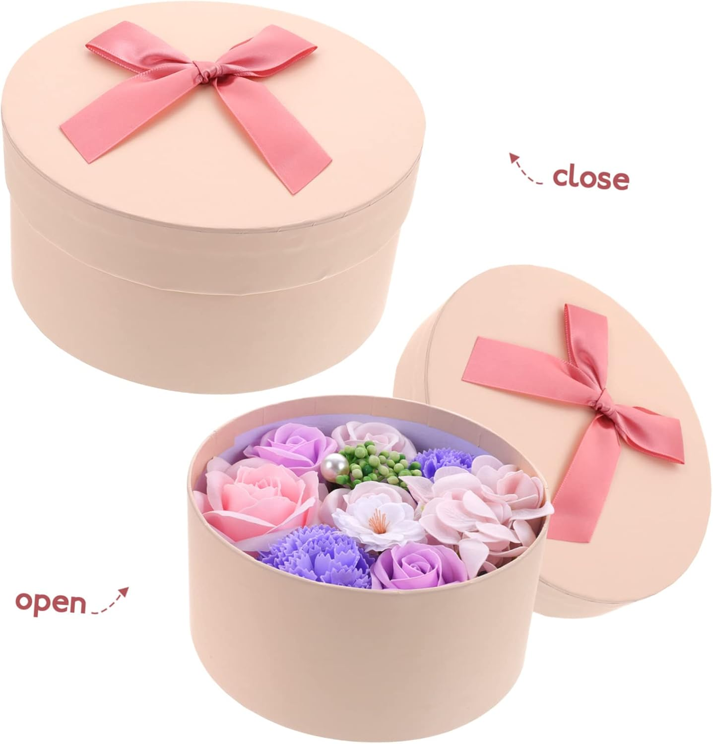 Healeved Soap Flower Ornament Fake Floral Soap for Mother'S Day Elegant Present Set - Pink image number 6