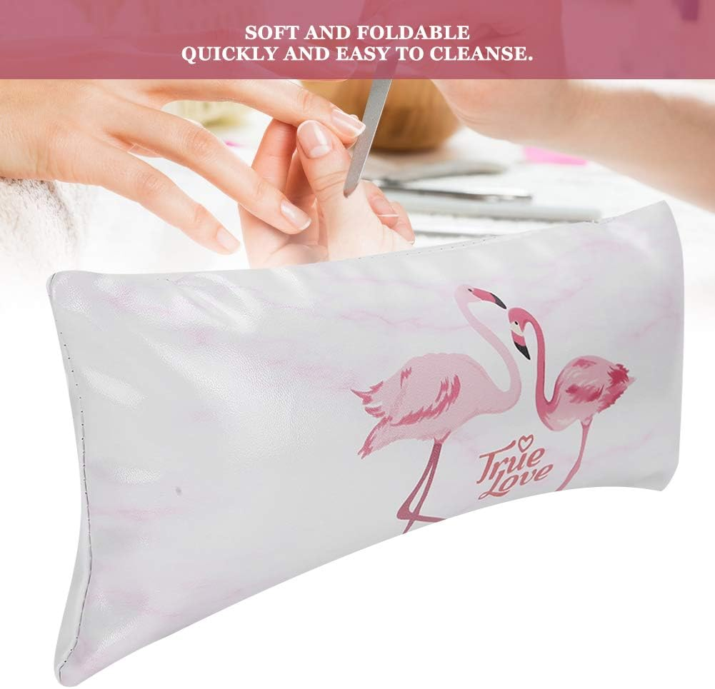 Nail Art Table Mat, High-Quality Materials Soft and Foldable Easy to Clean Easy to Remove Nail Pillow, for Home Salon Shop Manicure Store Beauty Salon(Flamingo Hand Pillow) image number 5
