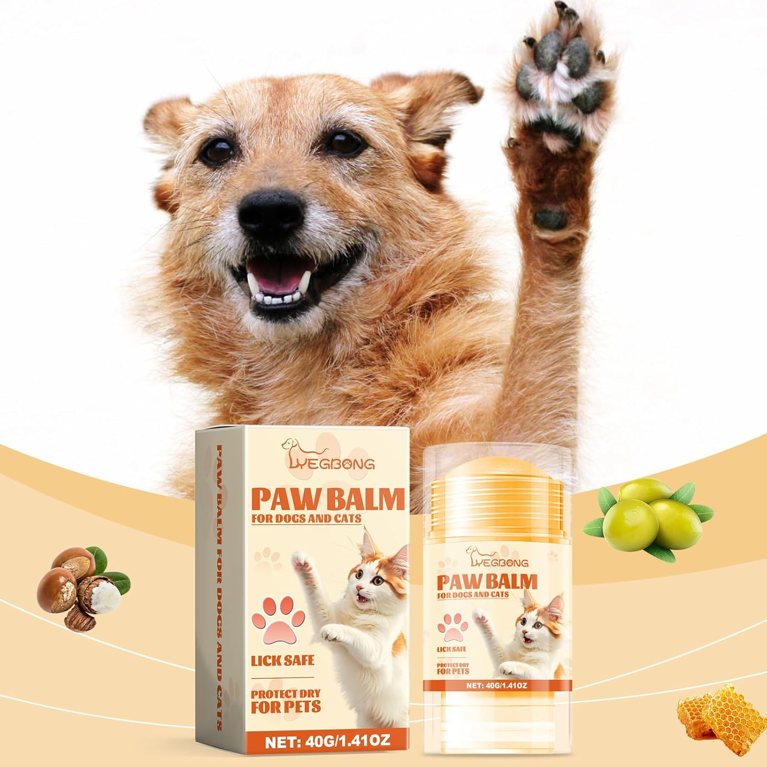 Cat Paw Butter,Natural Leak-Proof Dog Paw Balm,Moisturizing Ointment for Dogs & Cats,Winter Protection for Paws, Nose & Elbows - Ideal for Travel & Outdoor Adventures image number 3