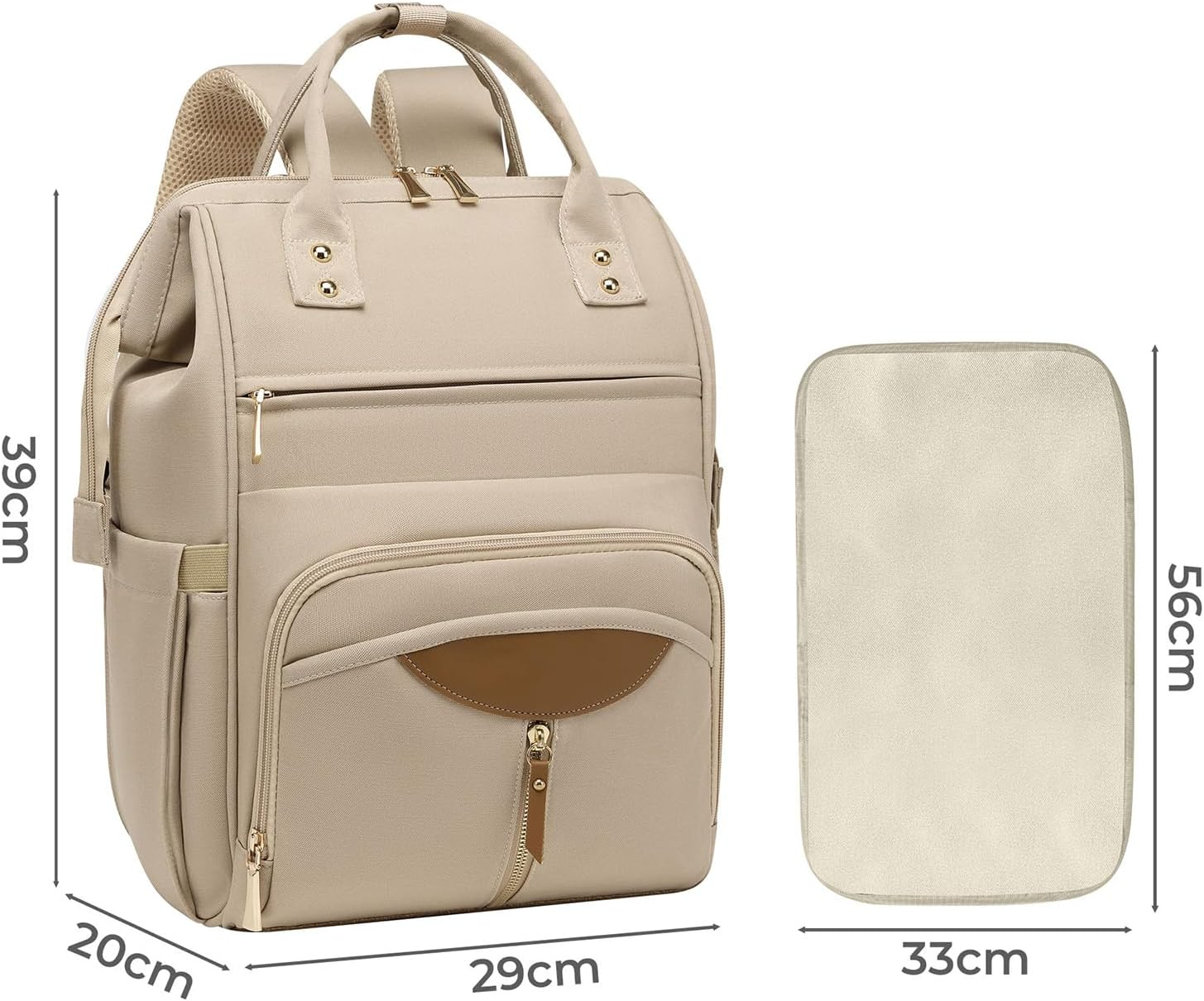 Bopeep Nappy Changing Bag, Multifunctional Waterproof Travel Diaper Bag Backpack with Diaper Changing Pad Baby Care Bag with Stroller Straps Baby Stuff Travel Backpack image number 1