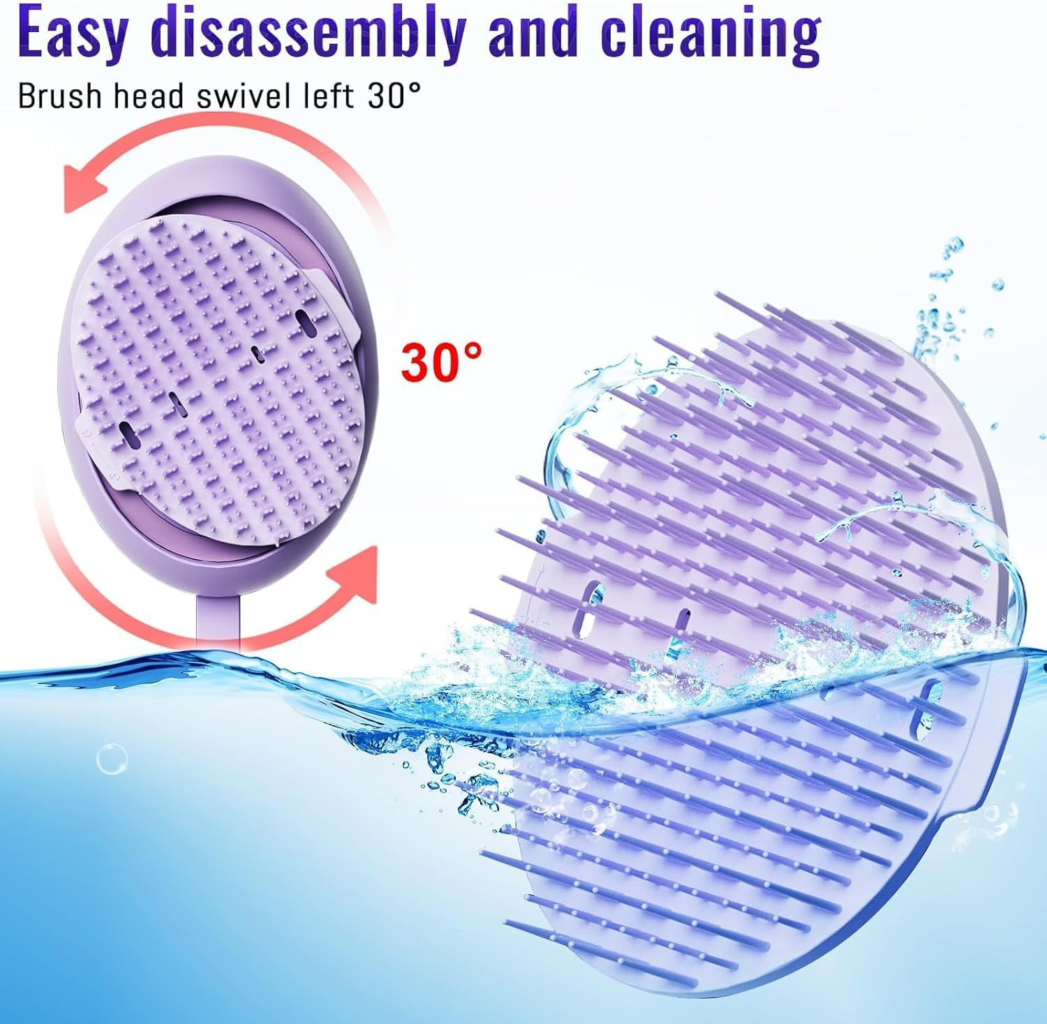 Scalp Massager, Electric Scalp Massager Hair Growth, Portable Handheld Head Massagers Rechargeable for Stress Relax, Electric Anion Hairs Brush for Stimulate Hair Follicles image number 5