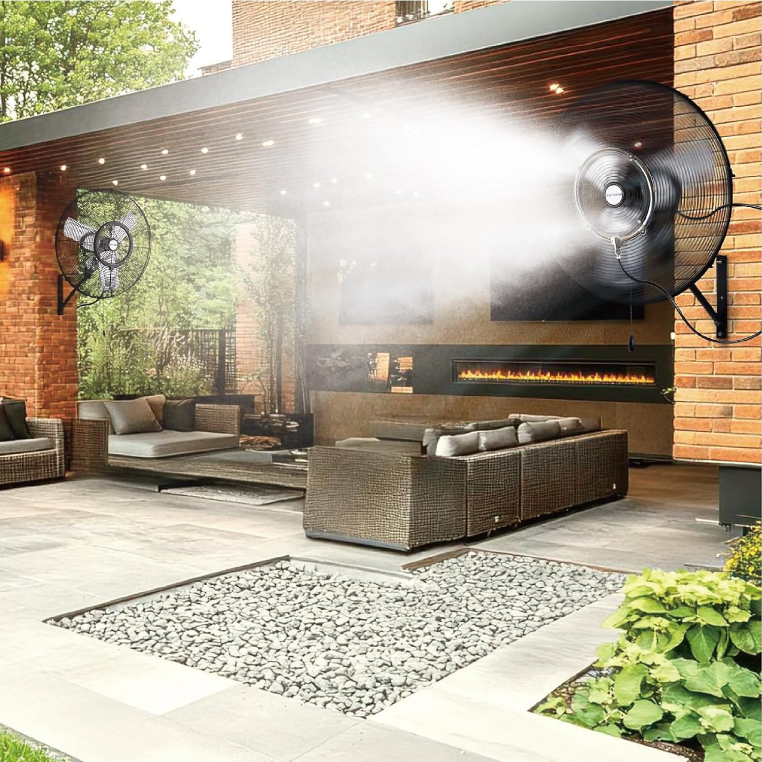 Stainless Steel Outdoor Misting Fan Kit for a Cool Patio Party Garden Breeze.Water Mister Spray for Cooling Outdoor,Detachable Brass Misting Nozzle,26Ft Misting Line + Fit to Any Outdoor Fan image number 1