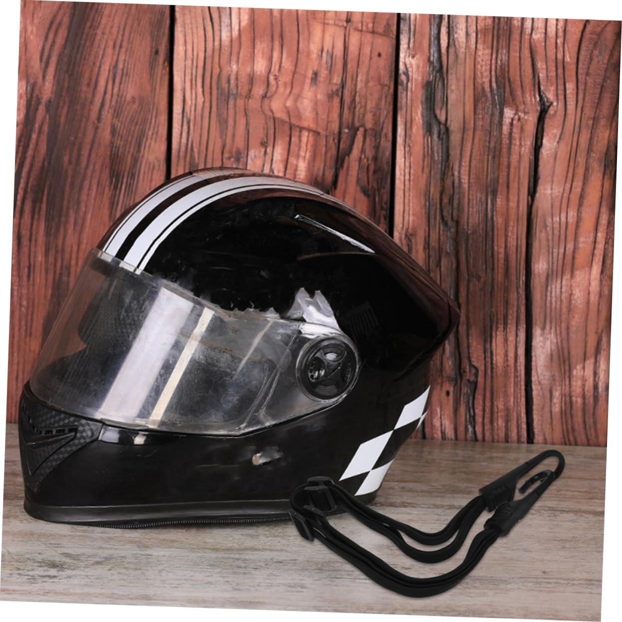 OSOLADY 2Pcs Electric Vehicle Helmet Straps Motorcycle Elastic Rope Luggage Strap for Helmet Elastic Rope Bungee Cords Hooks Heavy Duty Lashing image number 2