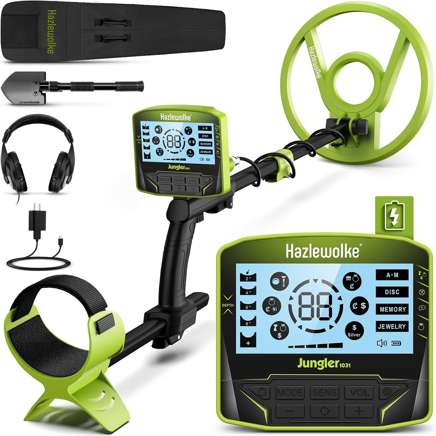 Hazlewolke Metal Detector for Adults, 5 Professional Mode with Higher Accuracy 10&rdquo; Waterproof Coil for Gold Detecting