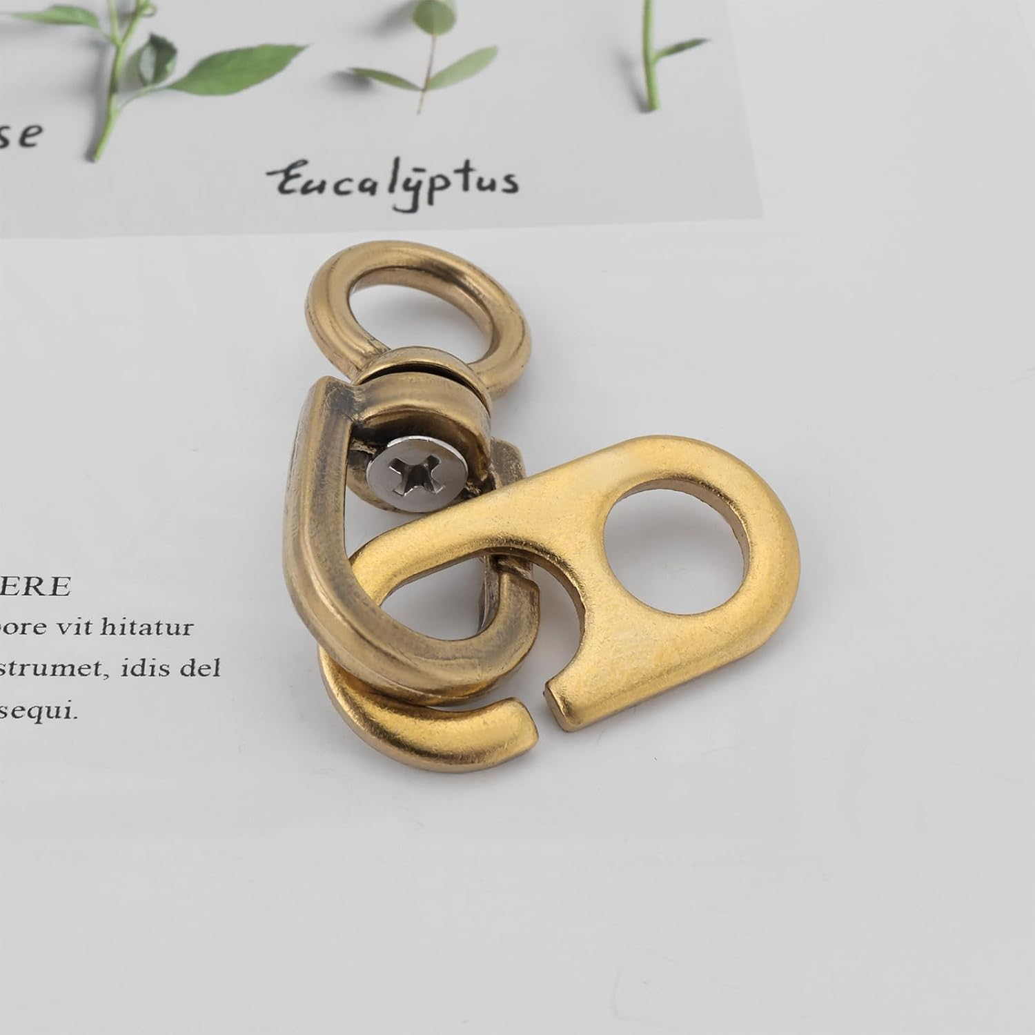 YINETTECH 2 Pcs Brass Boate Flagpole Swivels 77Mm Flag Pole Accessories for Connecting Flags Flag Pole Mounting Ring Clips Gold