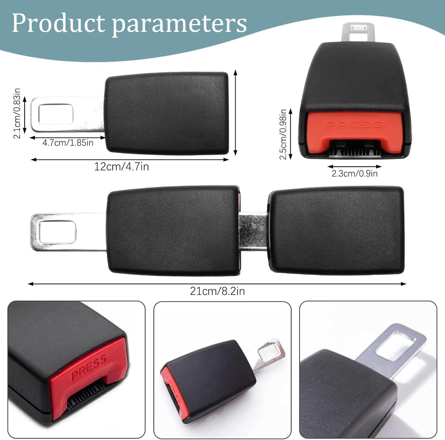 2Pc Car Seat Belt Pads (10.7CM) - 10.7Cm image number 3