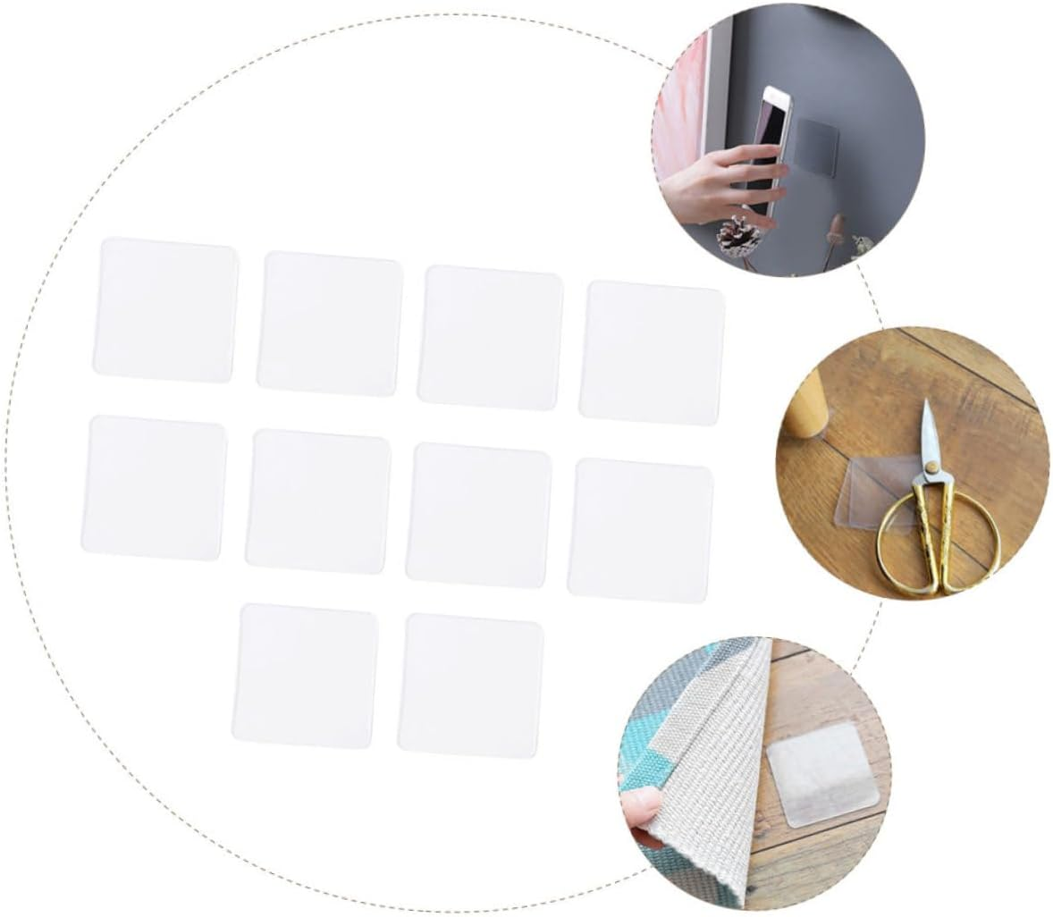 TEHAUX 20Pcs Double Sided Adhesive Pad Gel Sticker Tape Double-Sided Tape Narrow Easy to Remove image number 5