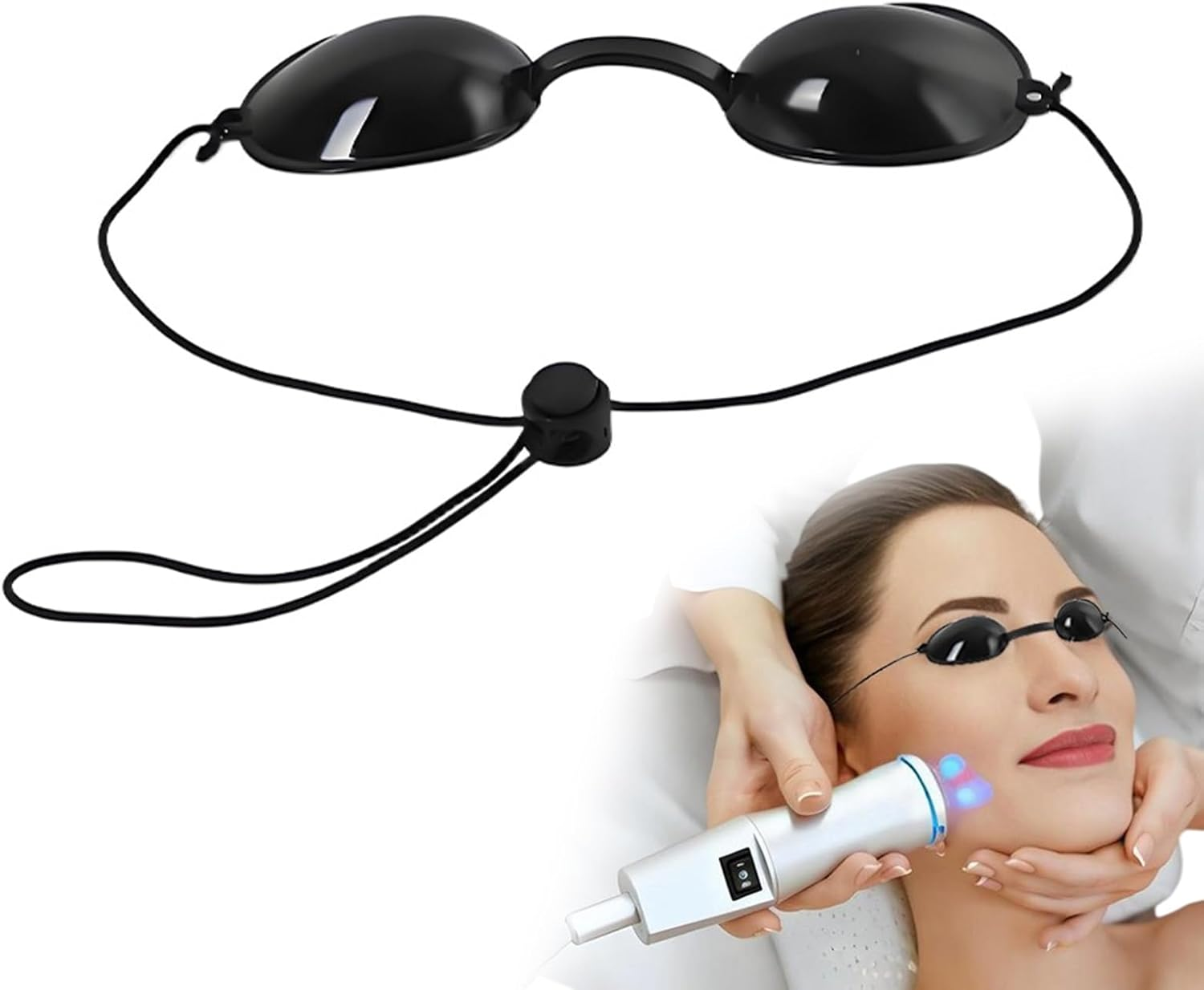 Glasses Goggles, Safety Tanning Goggles, Durable Eye Patch Light Protection Eyewear for UV Red Blue Light Eyepatch image number 1