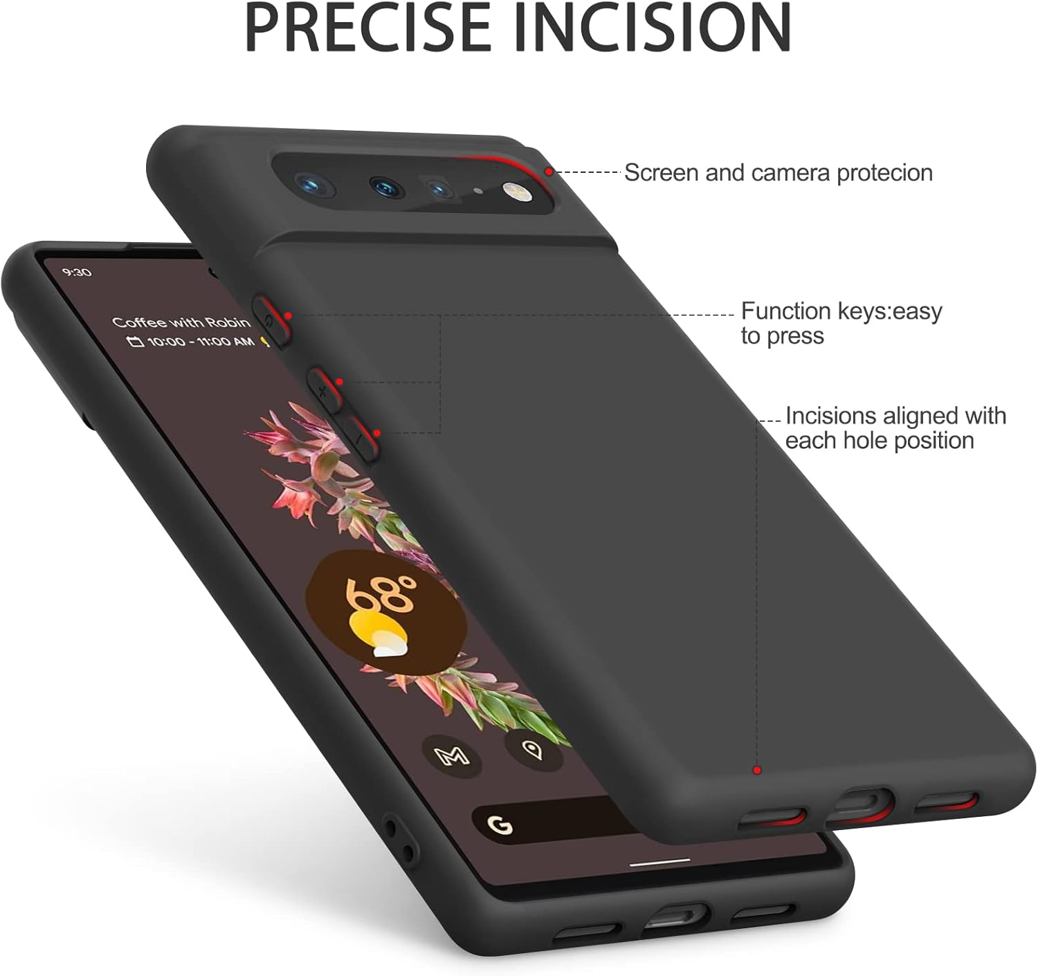 Soft Liquid Silicone Case for Google Pixel 6 Case(2021), Flexible Premium Rubber Full-Body Protection Anti-Fingerprint Dustproof Shockproof Scratch Resistant Wireless Charging for Pixel 6 5G Cover image number 5