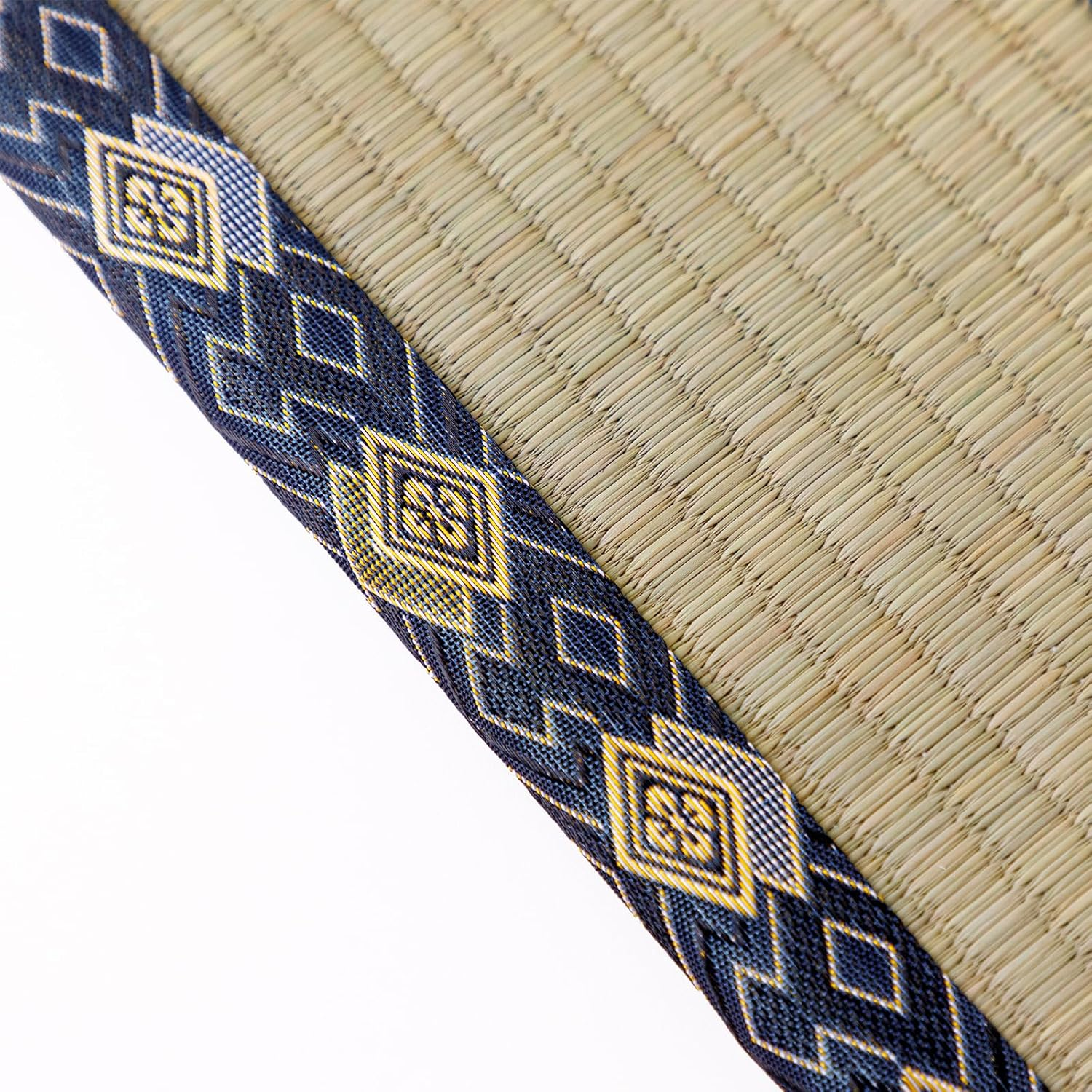 Asayu Mini Tatami Mat Made of Real Igusa Rush Grass, Made in Japan, for Bonsai, Doll Stand, Coaster, Incense Holder (Blue) image number 2