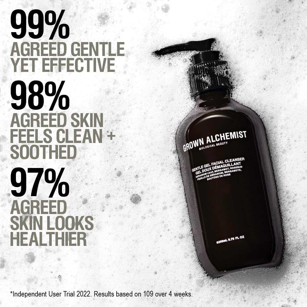 Grown Alchemist Gentle Gel Facial Cleanser, Hydrating & Exfoliating Face Wash with Willow Bark, Bergamot and Rosebud. Natural Facewash (200Ml) image number 3