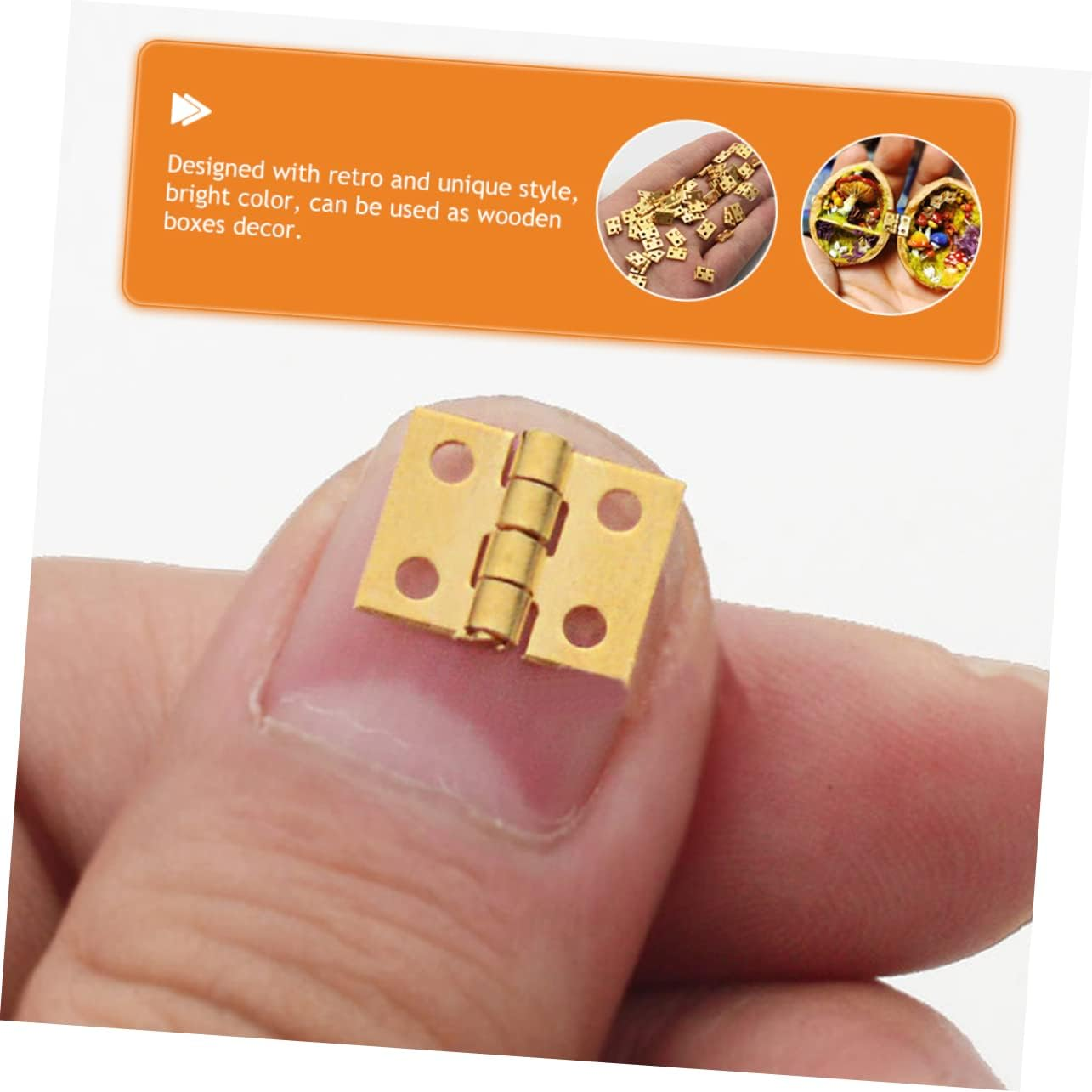 HOMSFOU 30 Pcs Box Mini Hinge Hinges for Kitchen Cabinets Miniature Dollhouse Accessories Furniture Mini Miniature Hinges for Crafts Minatures Crafts Copper Piano Small Hinge