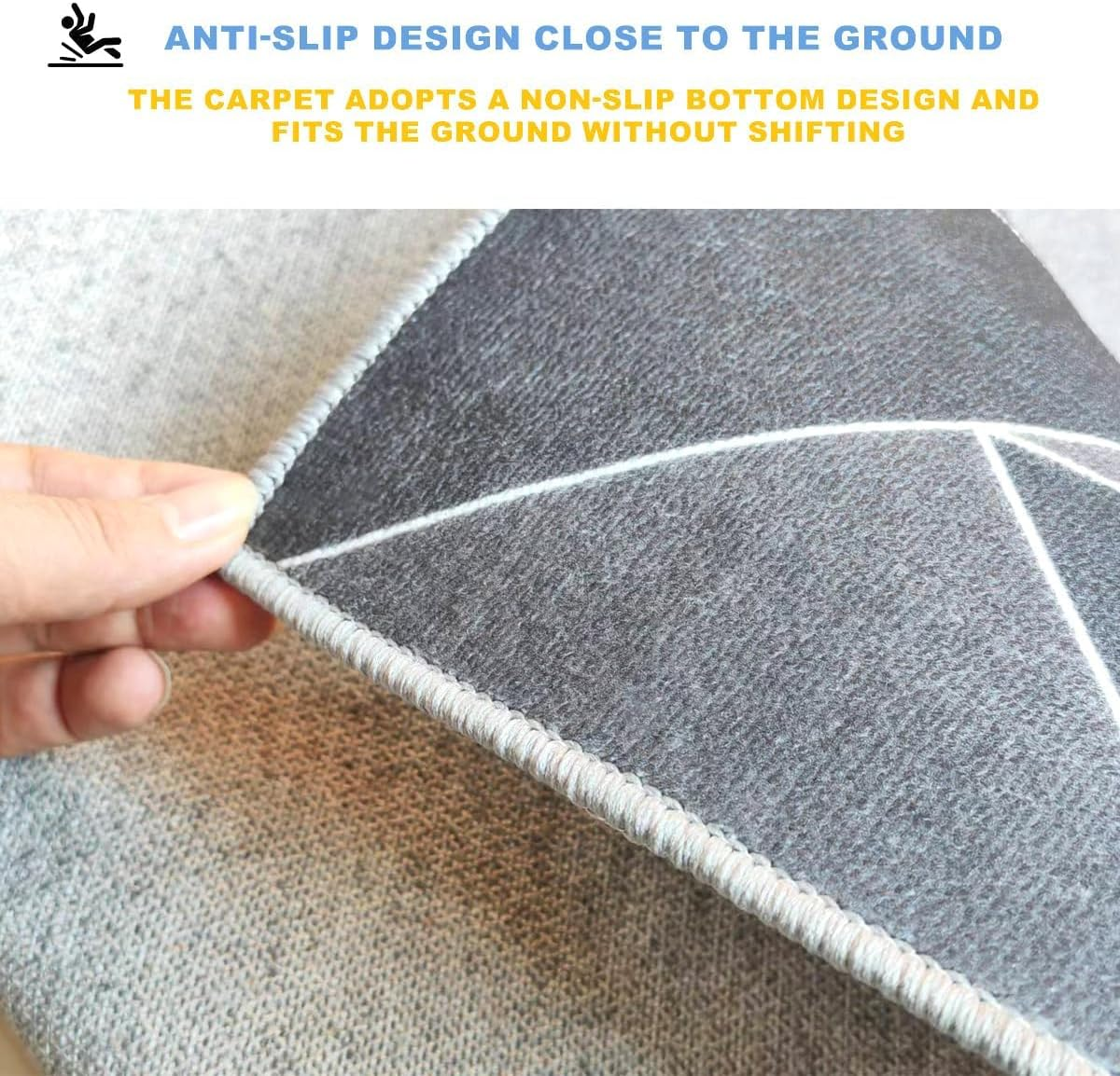 Office Chair Mat for Hardwood Floor, 100 * 120 Cm Rug Easy to Move, Floor Mat for Chair Rolling Chair Mat Office Home Anti-Slip Desk Chair Mat, Office Chair Mat for Hard Floor (Grey) - Blue image number 5