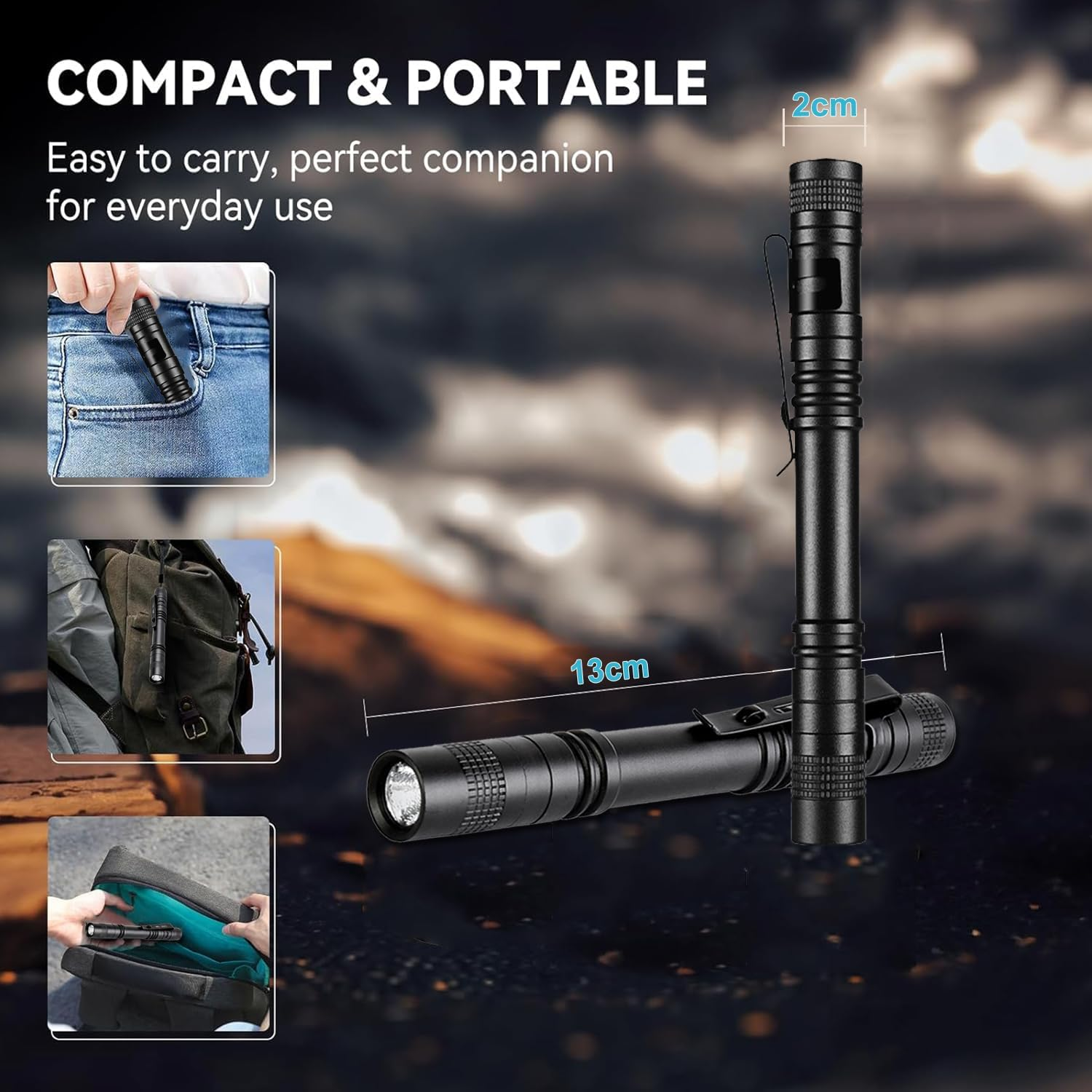 HYVCZP 4 Pcs Red Light Flashlight Red Light Pen Light Flashlight Super Bright Red LED Flashlight Red Torch for Aviation, Astronomy, Night Observation image number 4