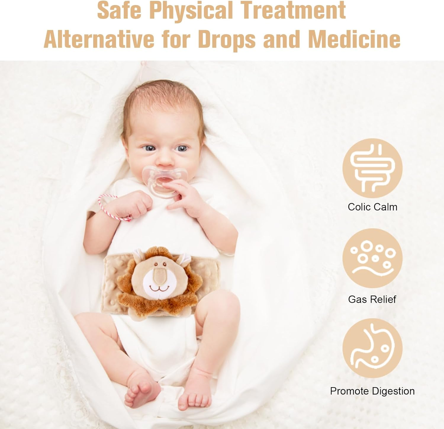 KAKIBLIN Baby Heated Tummy Wrap for Newborns Belly Relief with Soothing Warmth, Baby Heating Pad Swaddling Belt Relief & Soothe Upset Stomach image number 1