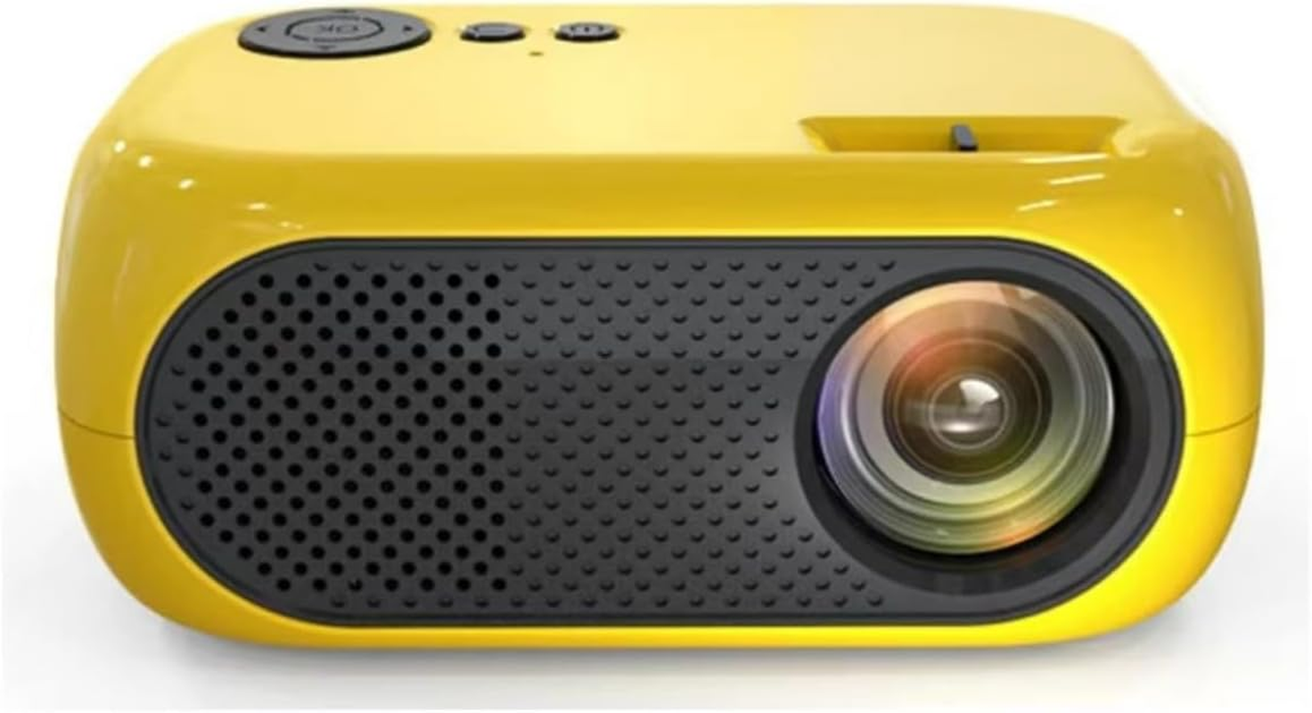 Portable Projector 1080P Full HD Supported Video Projector, Mini Projector Outdoor Home Theater Movie Projector, Compatible with HDMI, USB, AV, Smartphone/Tablet/Laptop Phone Projector (Yellow)