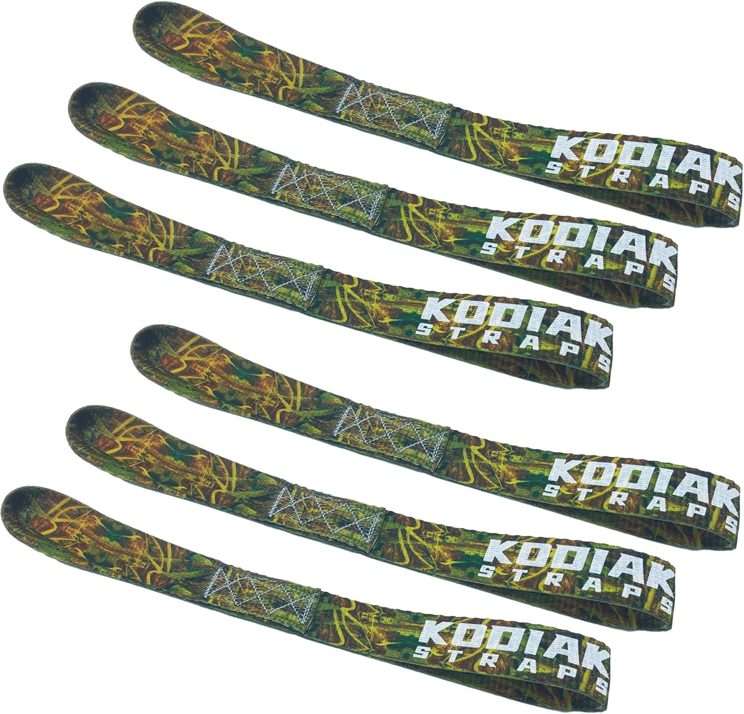 Soft Loop Tie down Straps - 1 X 12 Inches- 4,500 Lb Load Capacity - Green 6 Pack - Loops for Securing ATV, UTV, Motorcycles, Scooters, Dirt Bikes, Lawn & Garden Equipment by Kodiak Straps