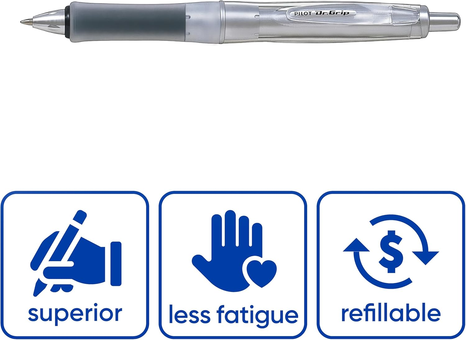 Pilot Dr Grip Advance Retractable Medium Ballpoint Pen, Black Barrel, Black Ink, Prevents Writing Fatigue, Perfect for Exams & Extended Writing image number 1