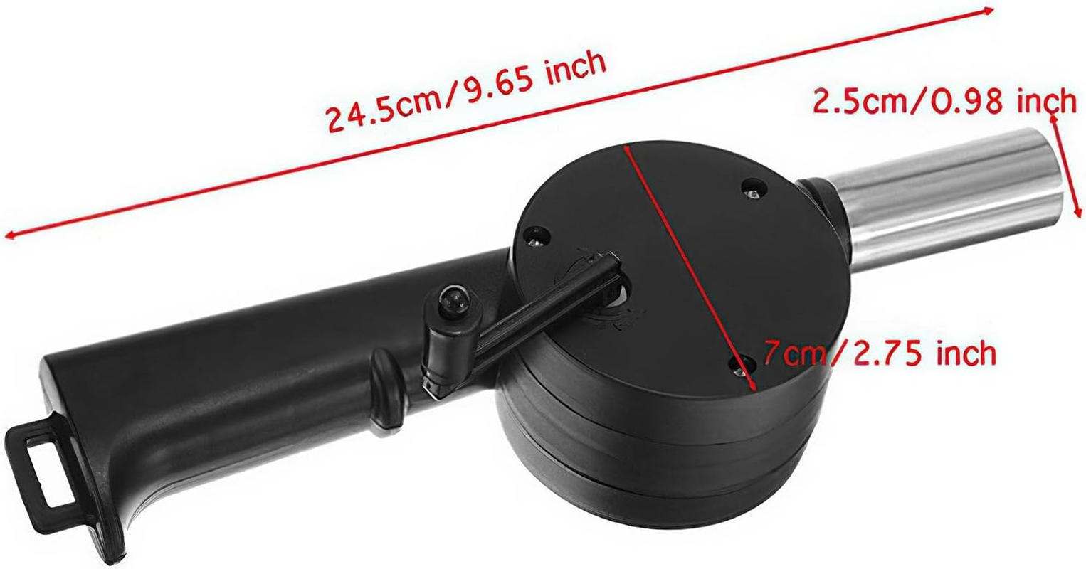 BBQ Fan Air Blower - Fire Blower Hand Crank Fan for Fireplace BBQ | Portable Hand Blower for Indoor Outdoor Camping Fire Pit Barbecue Helves