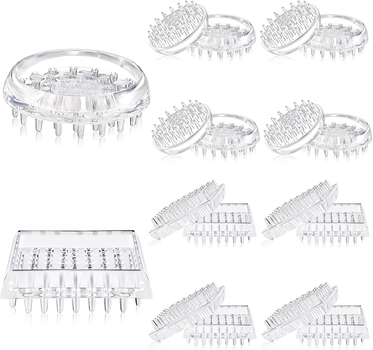 Carpet Protector Spiked Plastic round and Square Comfortable Touch Caster Cup Spiked Furniture Cup for Sofas, Tables, Chairs Offices Bookcases Other Furniture (12) image number 2