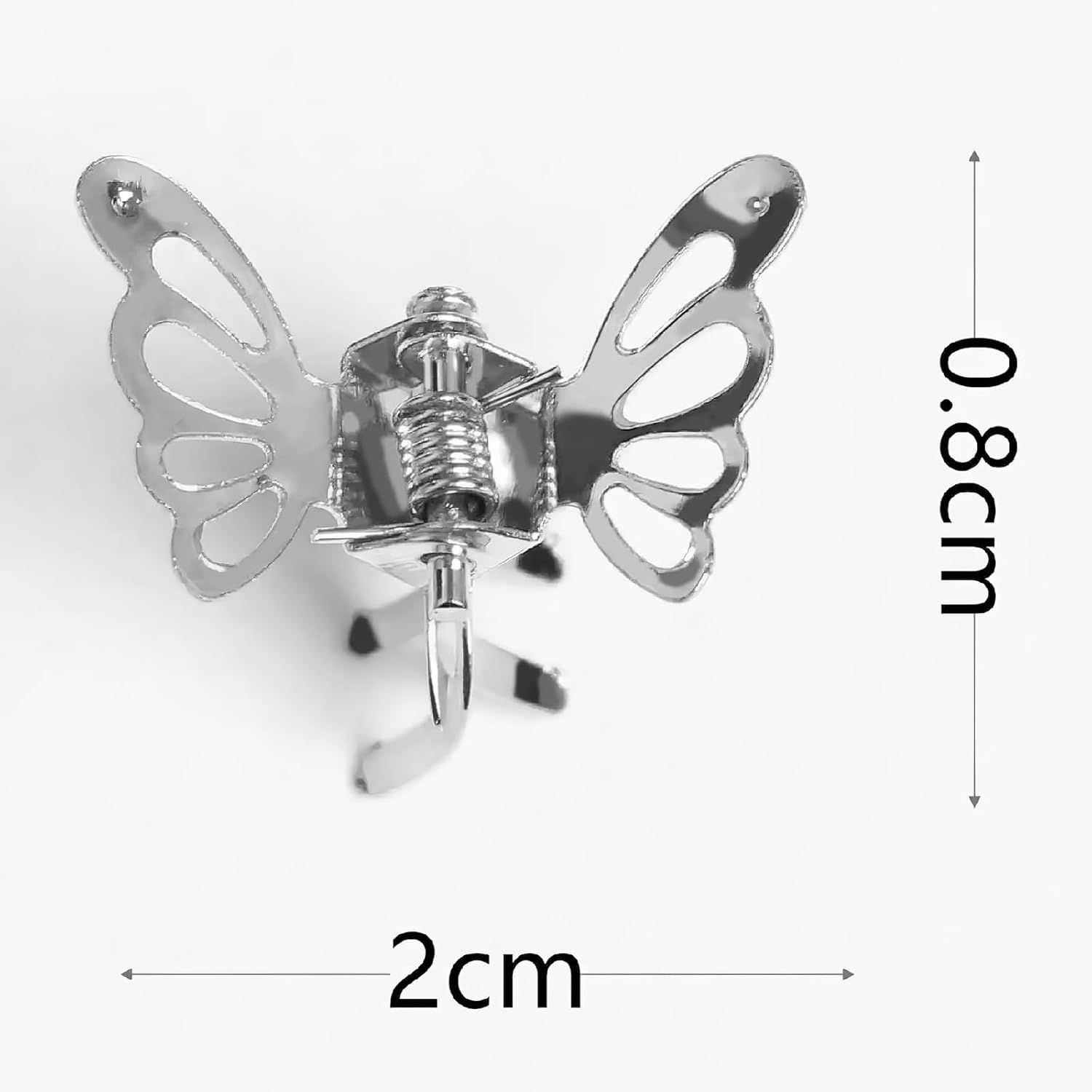 Ylapagne 20 Pcs Hair Claw Clips for Women 0.8 Inch Metals Butterfly Mini Cute Fashion Hair Accessories Small Claw Clips Sliver Colors