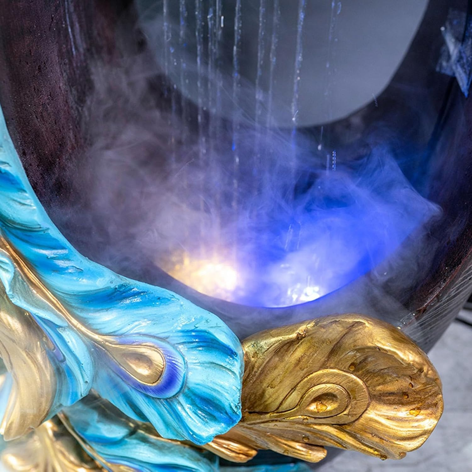 Outdoor Fountain Indoor Water Fountain, Relaxing Sounds for Stress Relief,Peacock Waterfall for Office Home D&eacute;cor(Large) image number 1