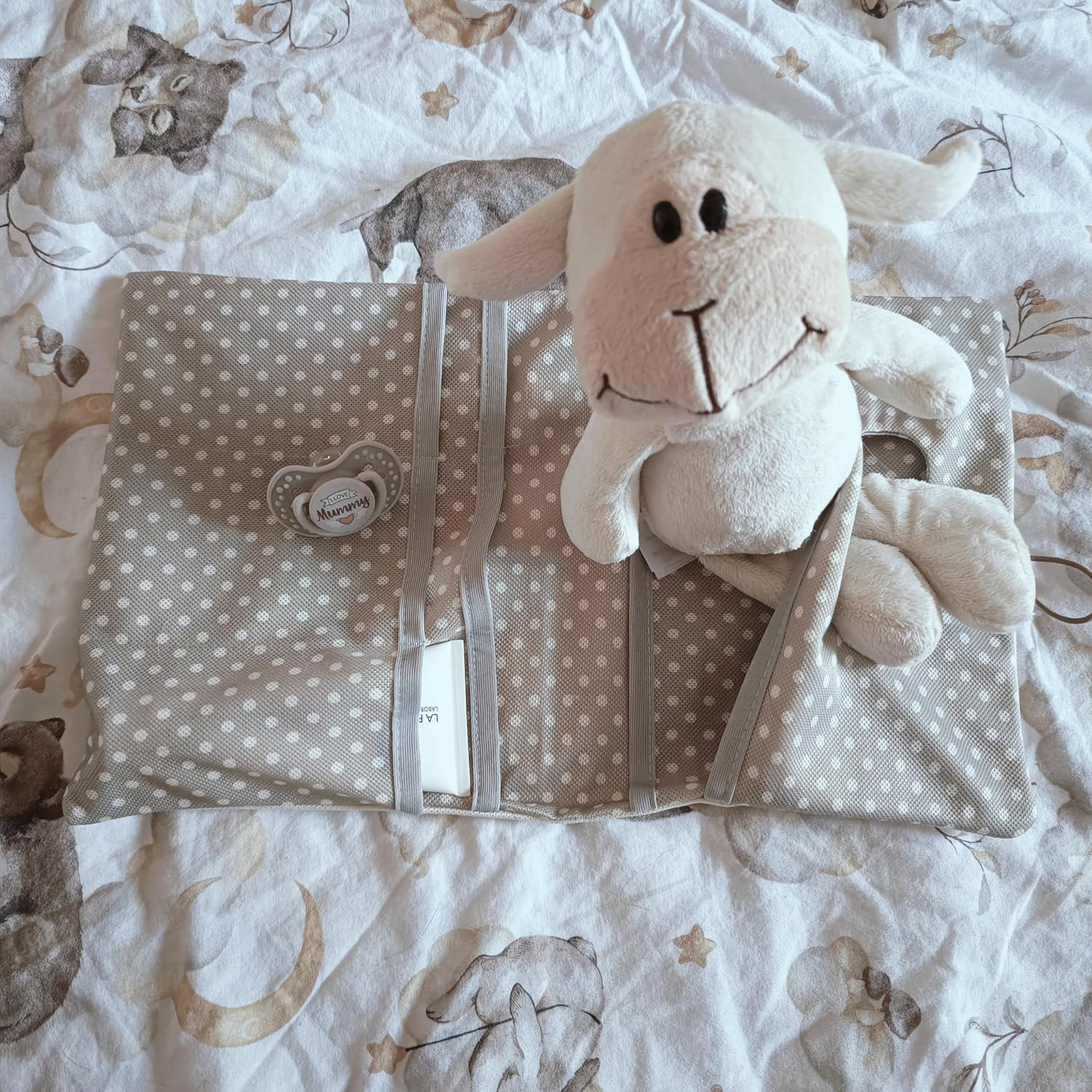 HAMUR HOME Nappy Bag Organiser and Cosmetic Bag 2-In-1 - Small Changing Bag for on the Go Mums Nappies Cream Wipes Baby Organiser, Leaves, Leaves