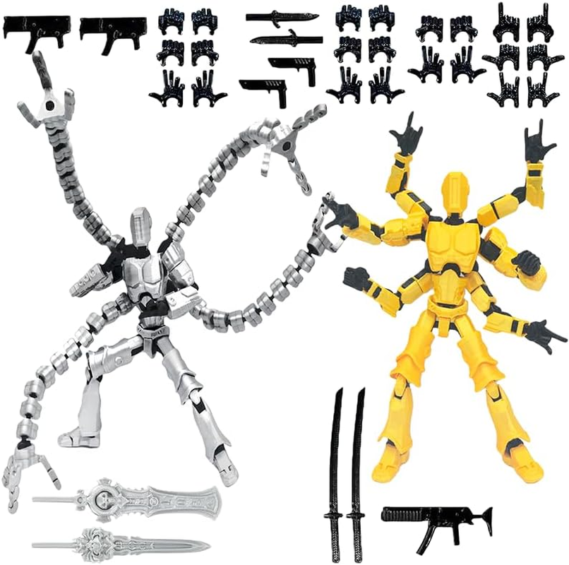 T13 3D Printed Multi-Jointed Action Figure Set (1Pcs), Multi-Articular Desktop Decorations for Game Lovers
