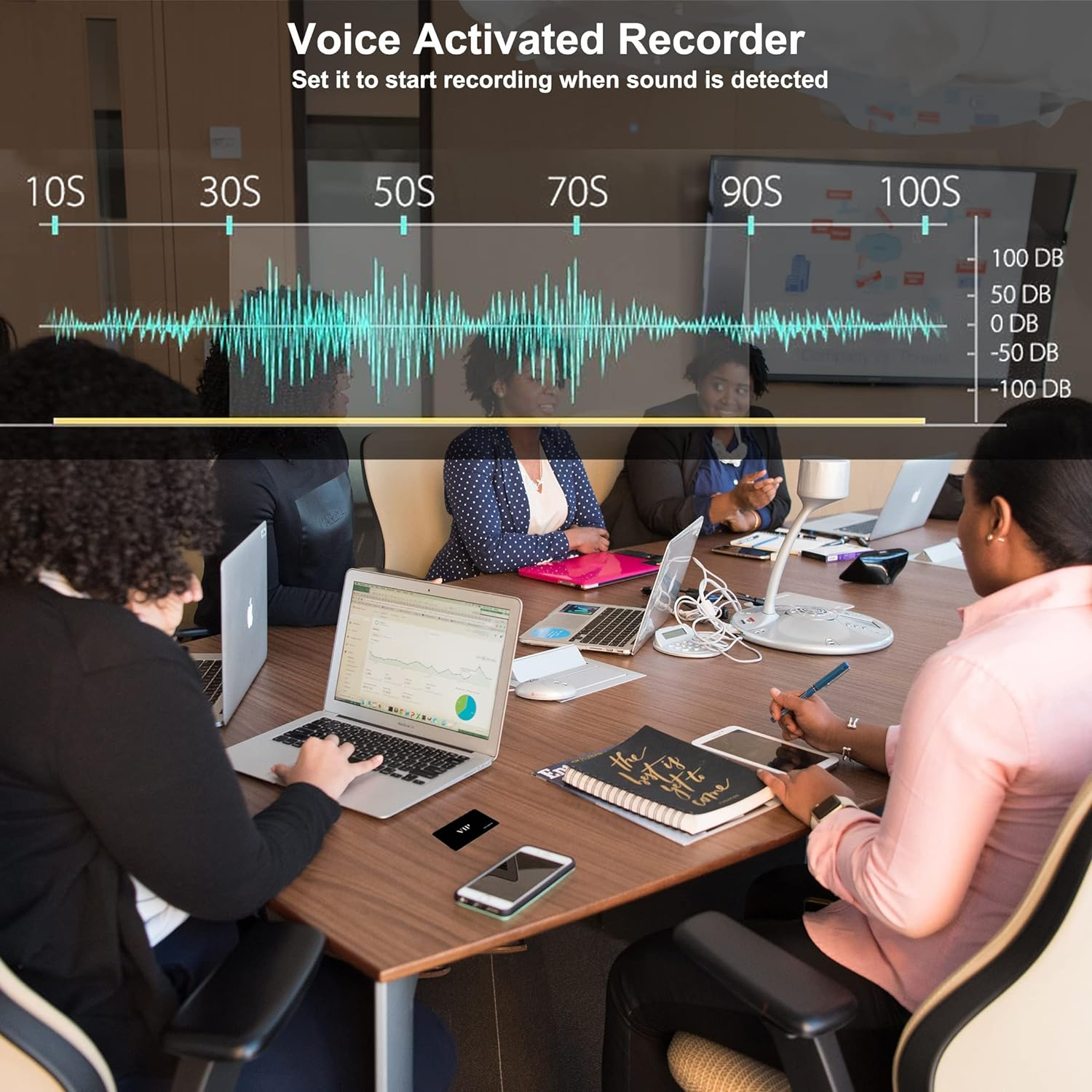 Voice Recorder Card, 32GB Noise Cancelling Voice Activated Recorder for Lecture, Interview, Class, Meeting, 40 Hours Battery Recording Time, External Memory Card, USB Files Transfer, Playback image number 3